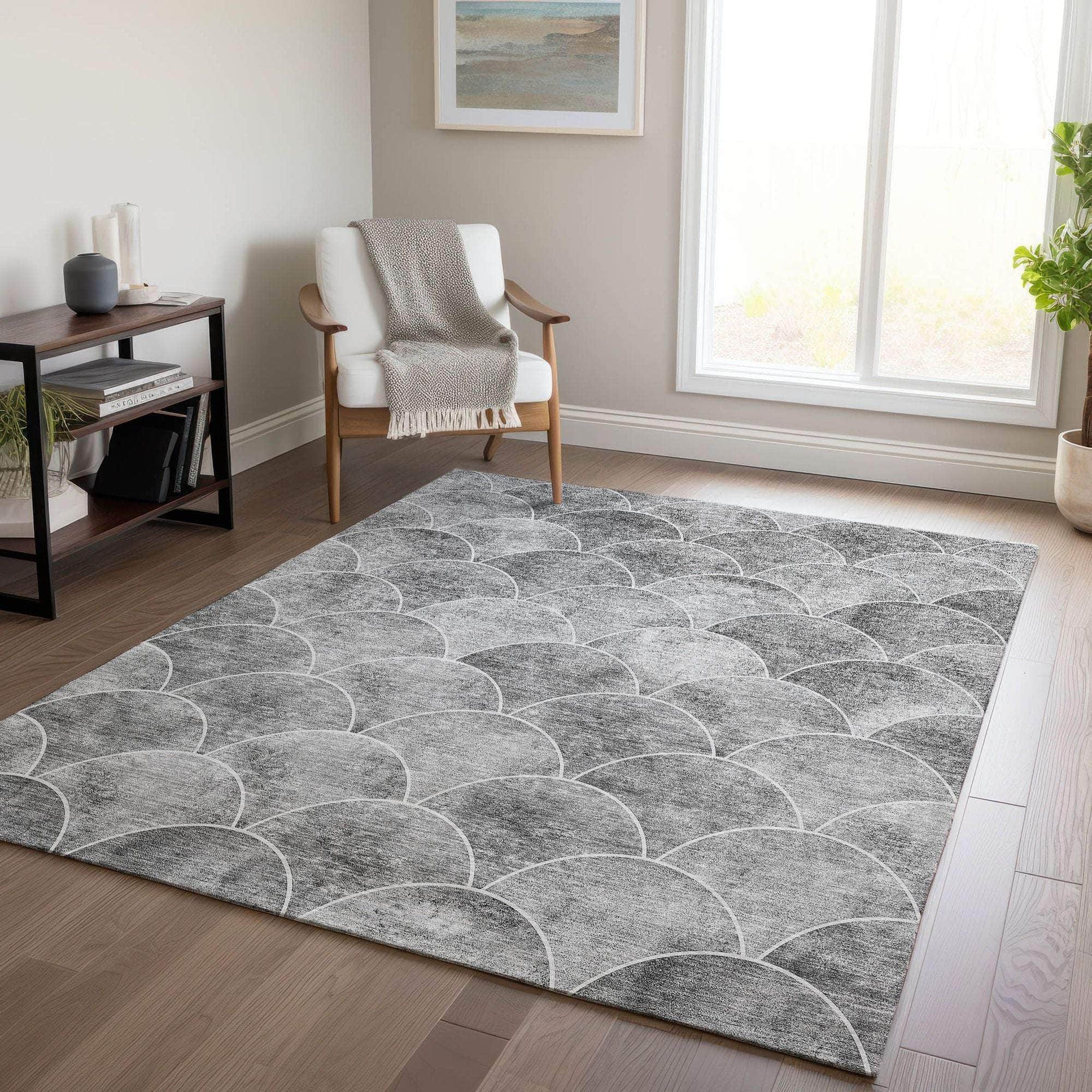 Machine Made ACN594 Gray Rugs