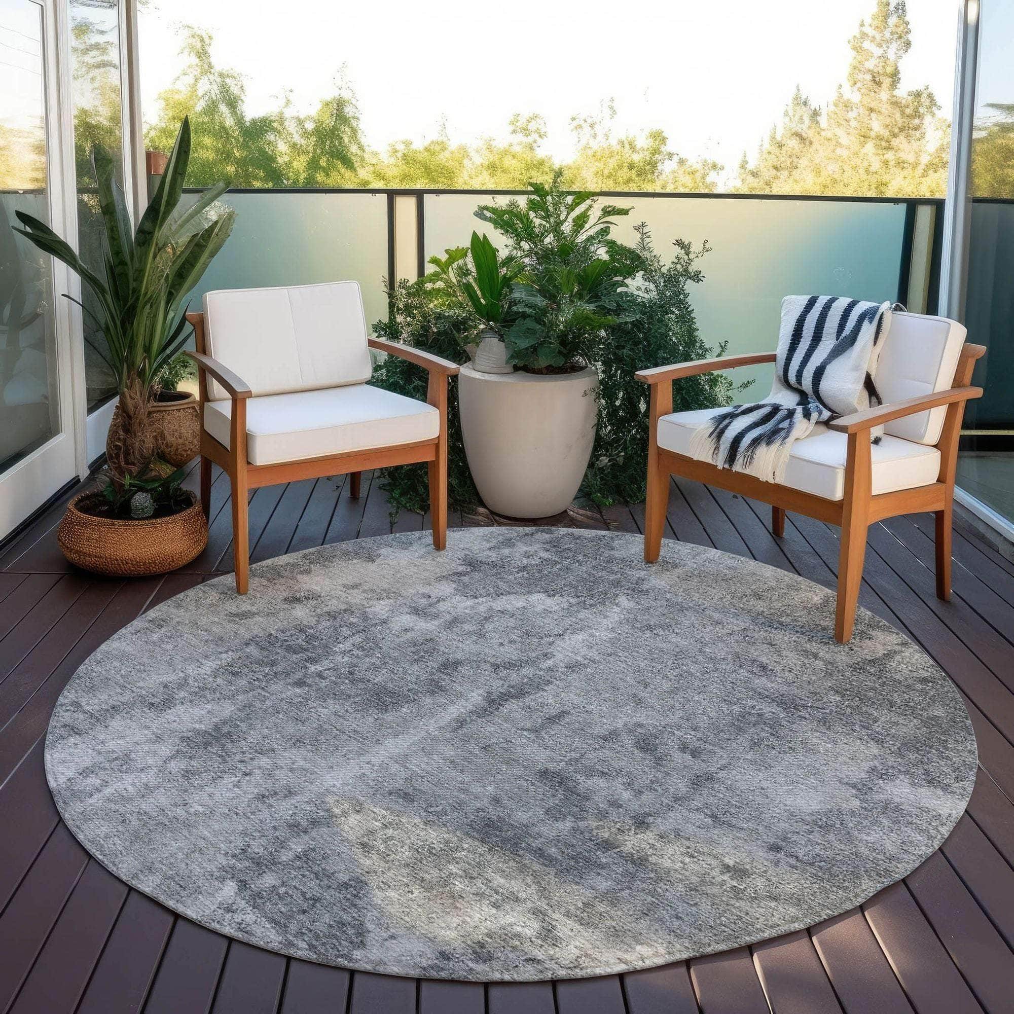 Machine Made ACN573 Gray Rugs