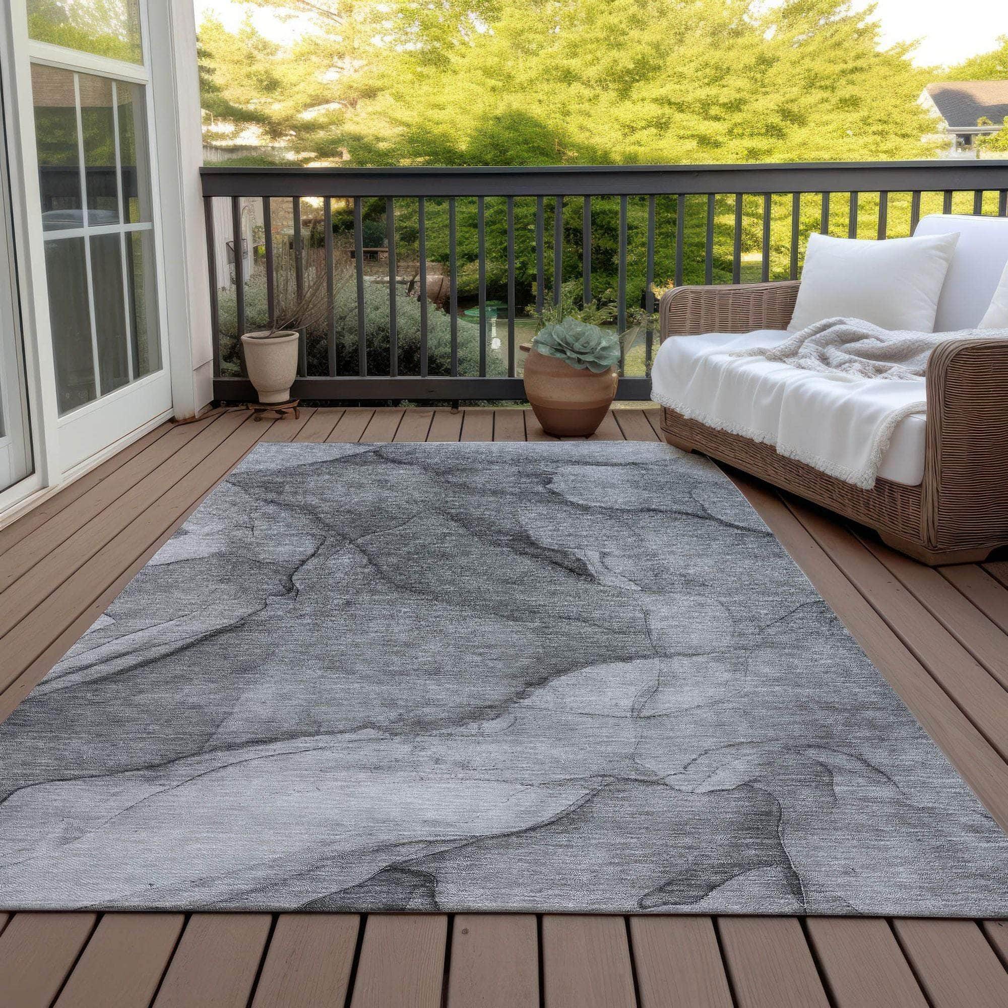 Machine Made ACN607 Gray Rugs