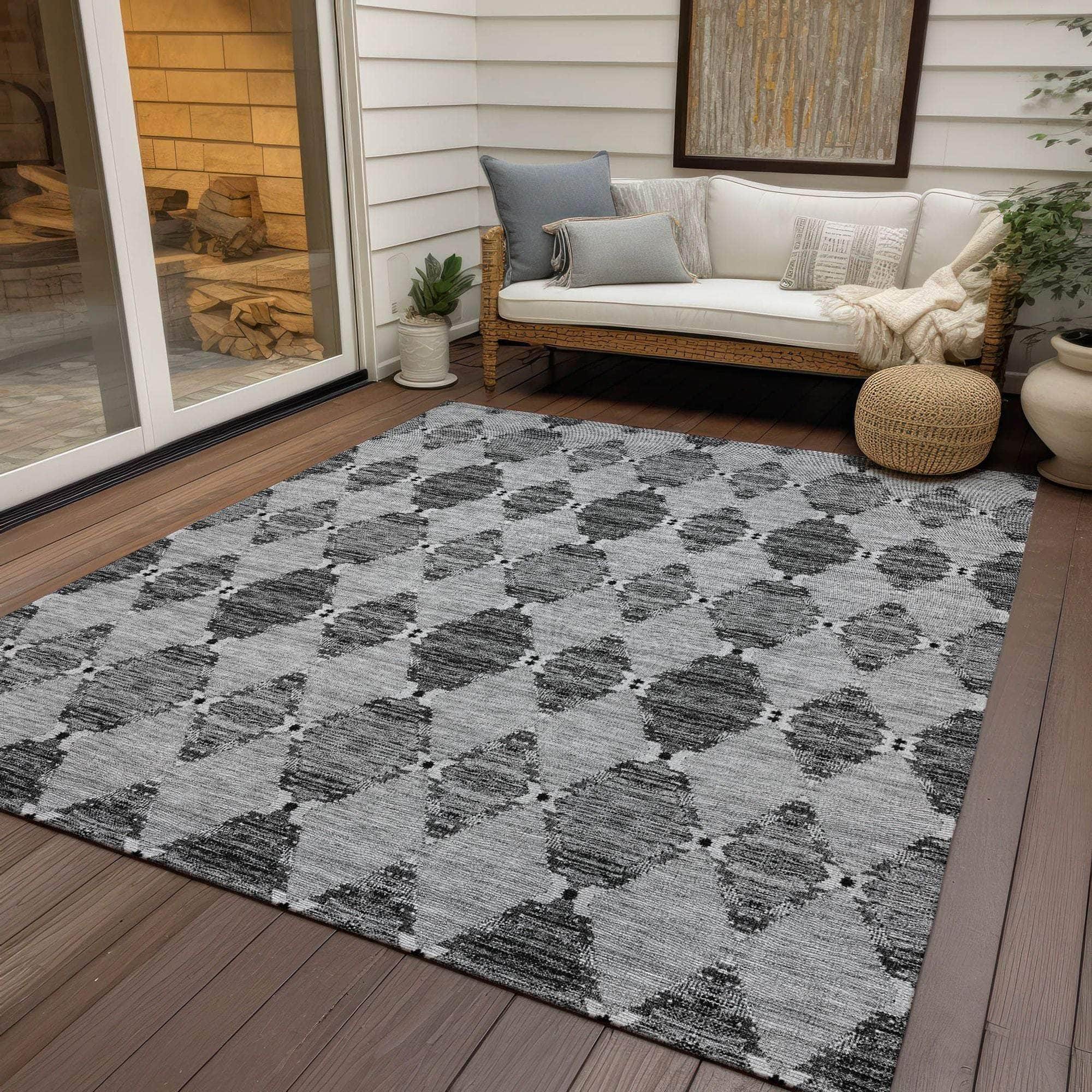 Machine Made ACN610 Gray Rugs