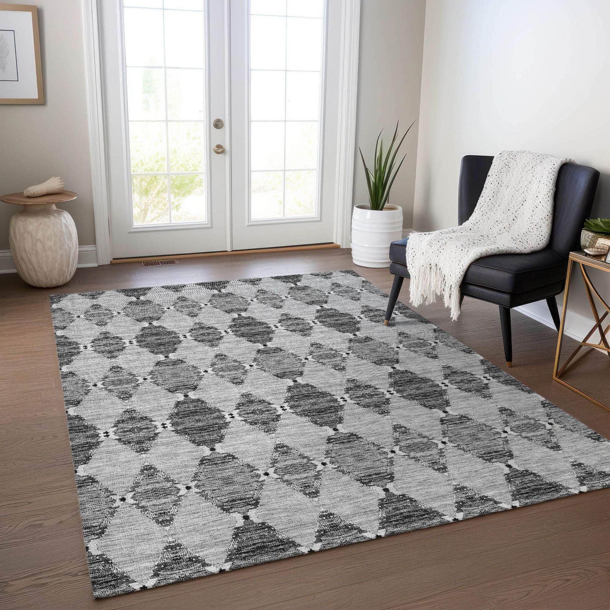 Machine Made ACN610 Gray Rugs