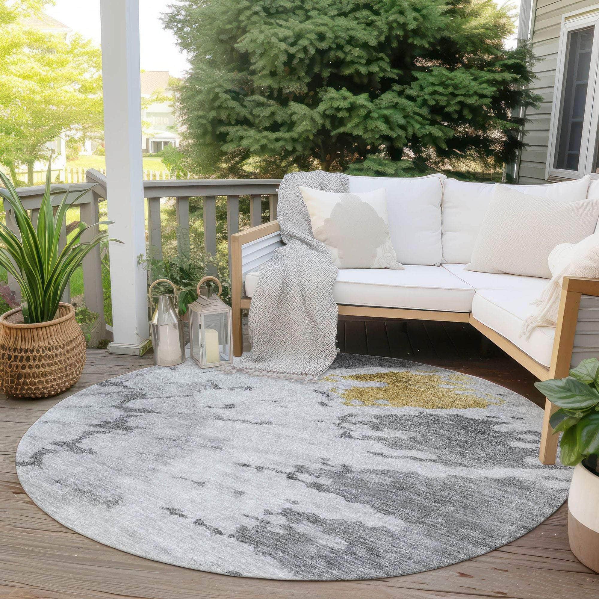 Machine Made ACN614 Gray Rugs