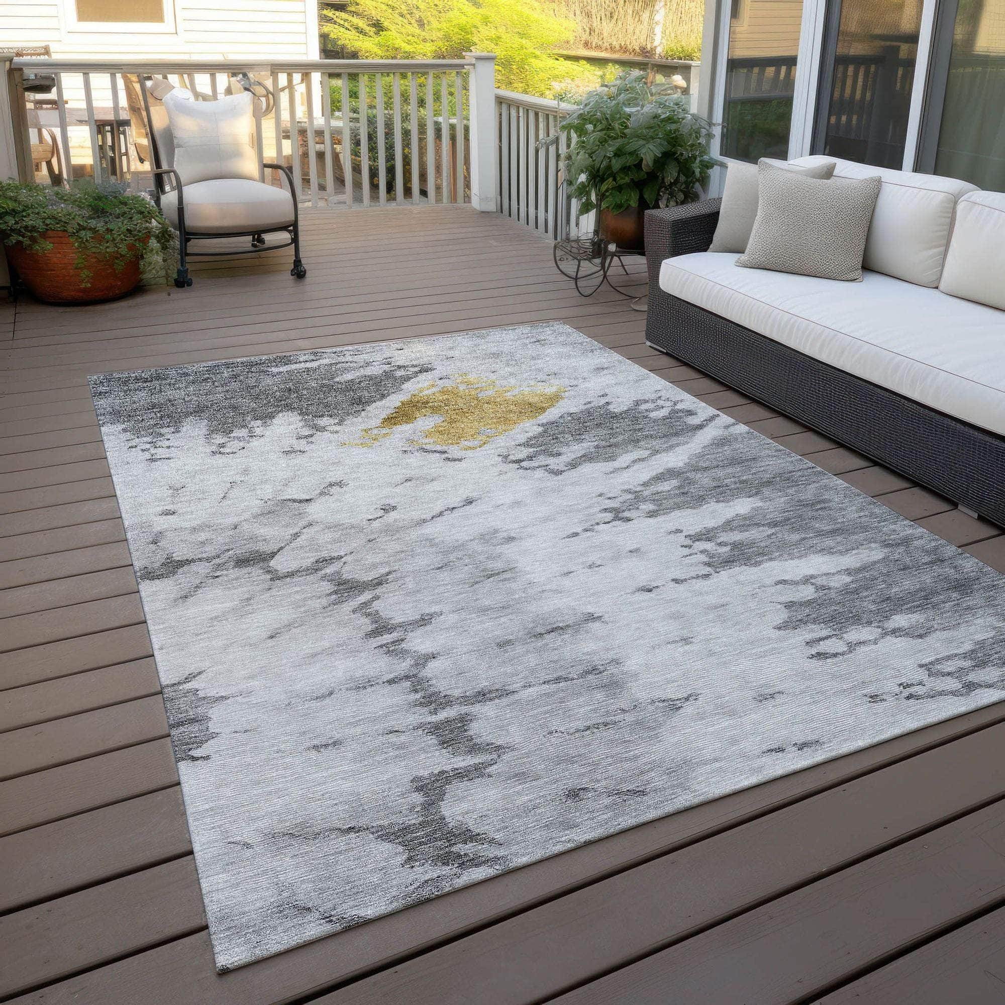 Machine Made ACN614 Gray Rugs