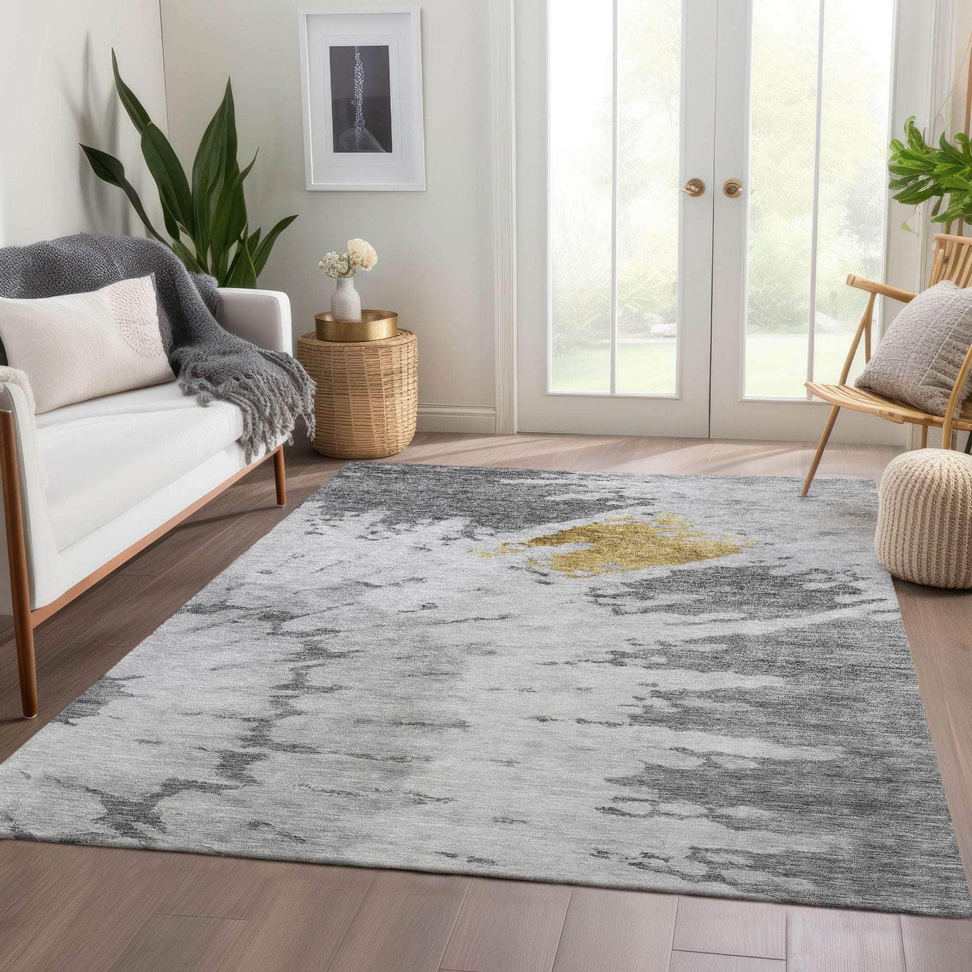 Machine Made ACN614 Gray Rugs