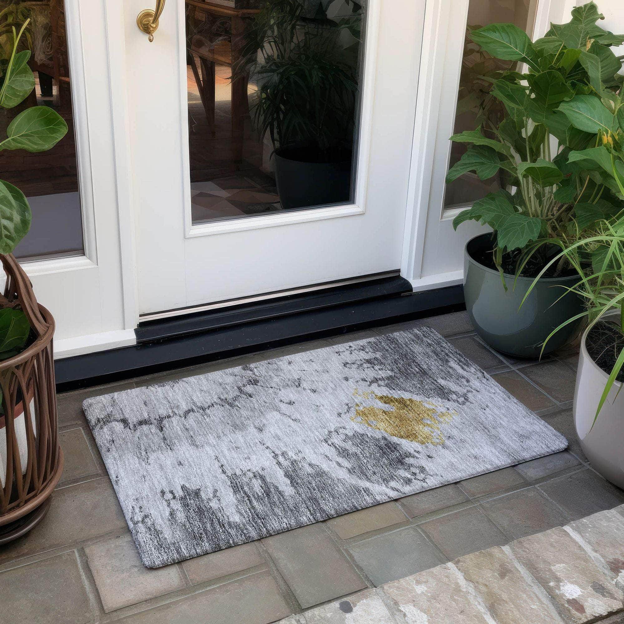 Machine Made ACN614 Gray Rugs