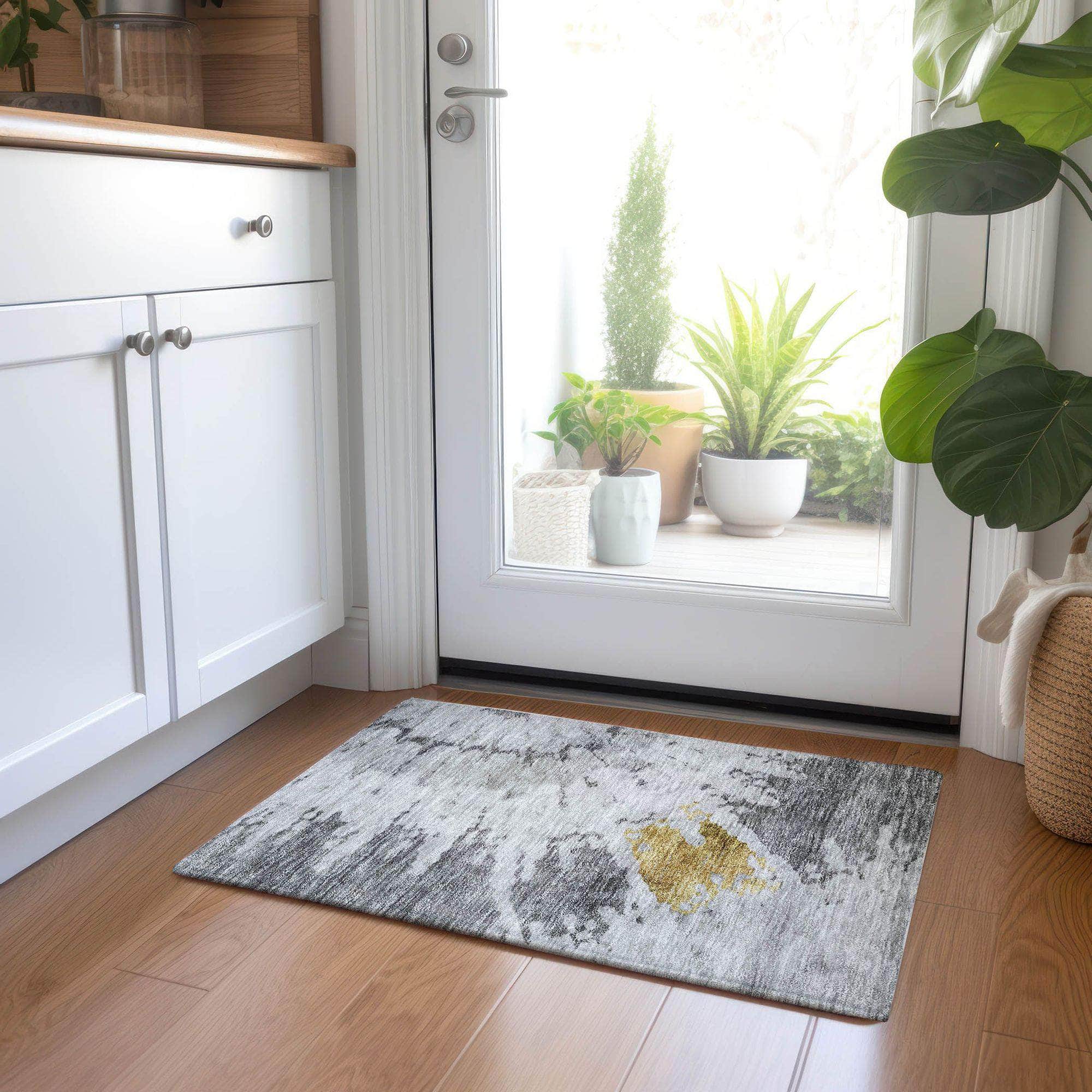 Machine Made ACN614 Gray Rugs