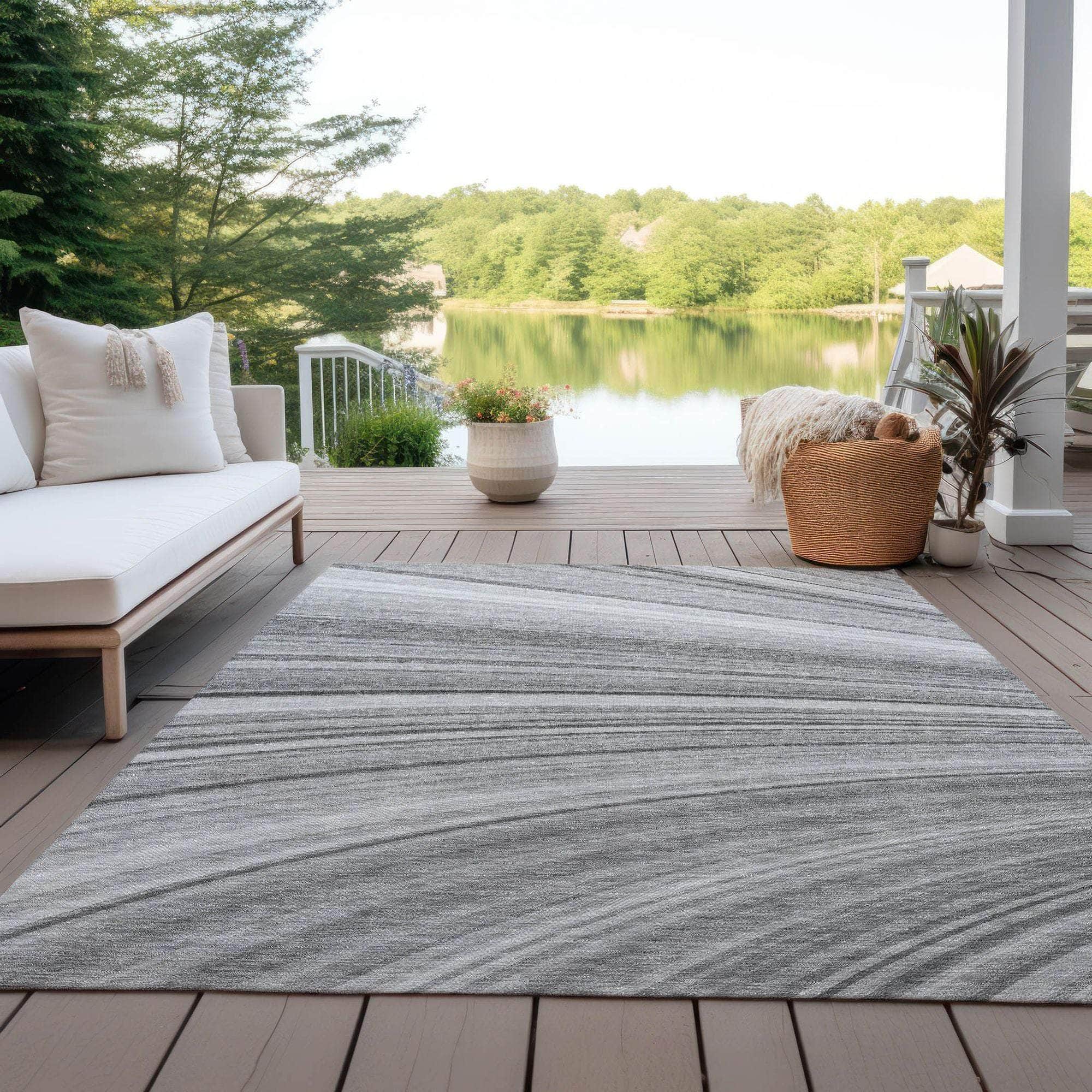 Machine Made ACN585 Gray Rugs