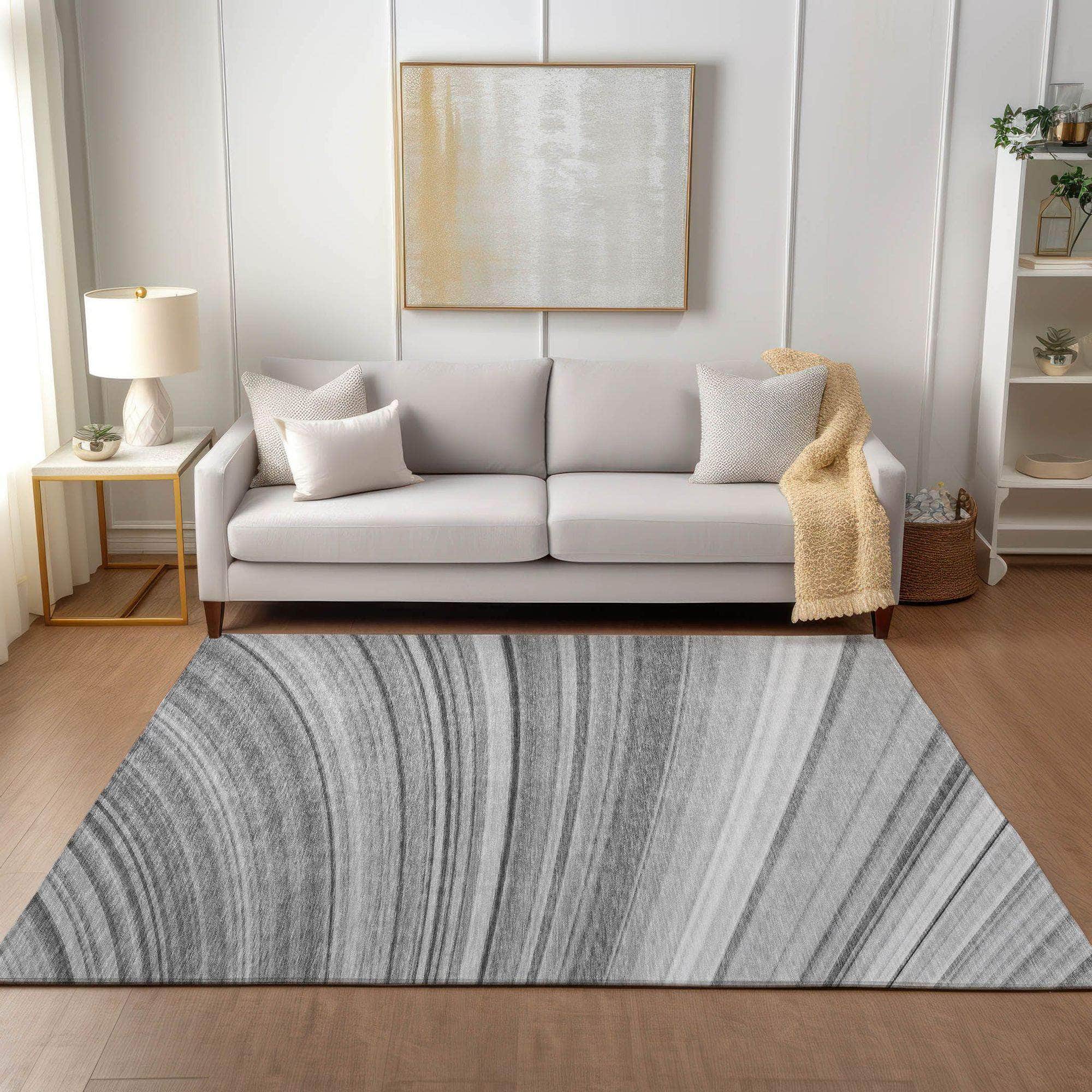 Machine Made ACN585 Gray Rugs