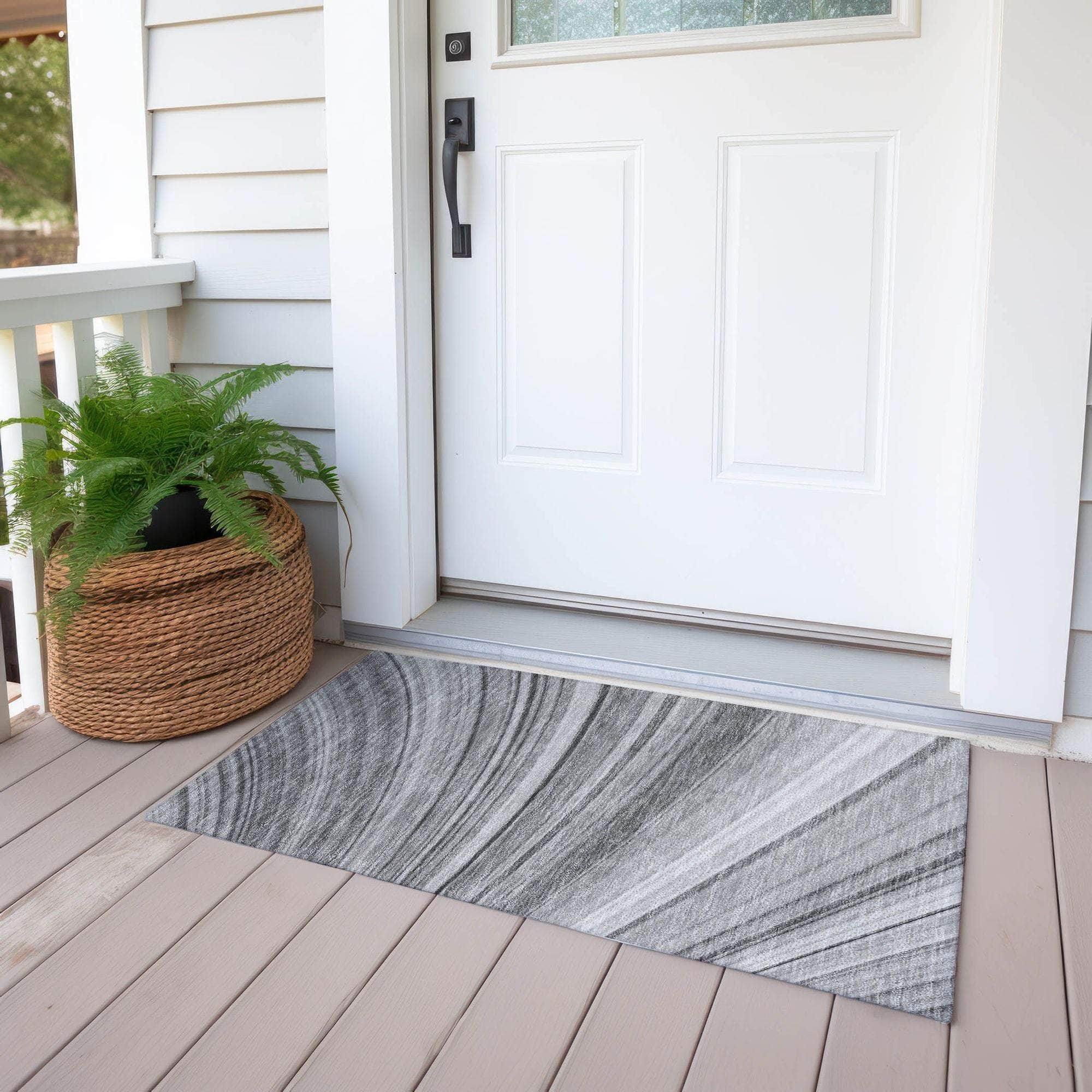 Machine Made ACN585 Gray Rugs