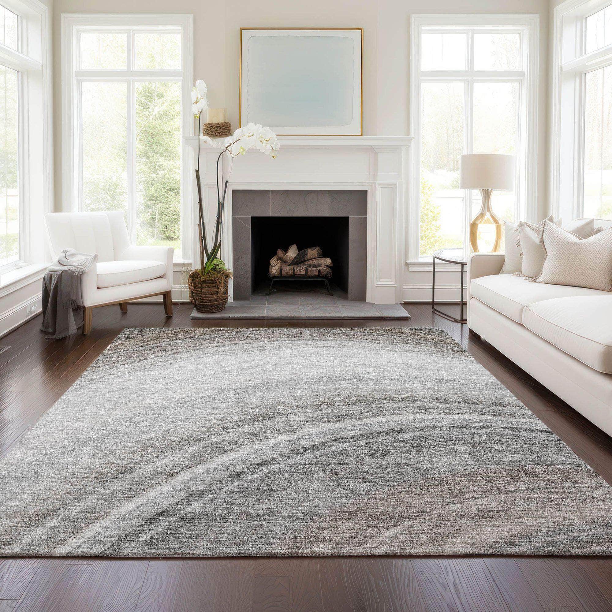 Machine Made ACN584 Gray Rugs