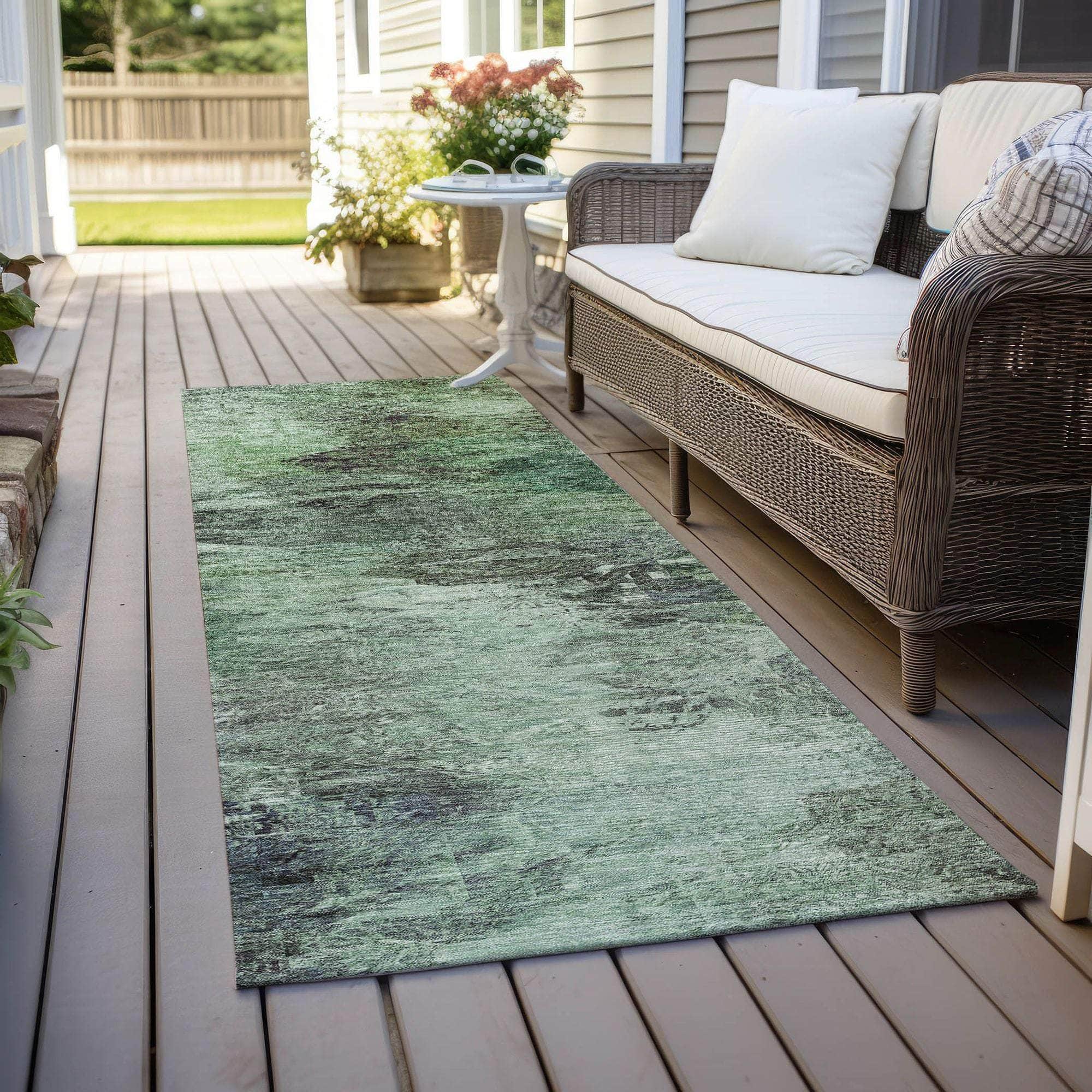 Machine Made ACN592 Green Rugs