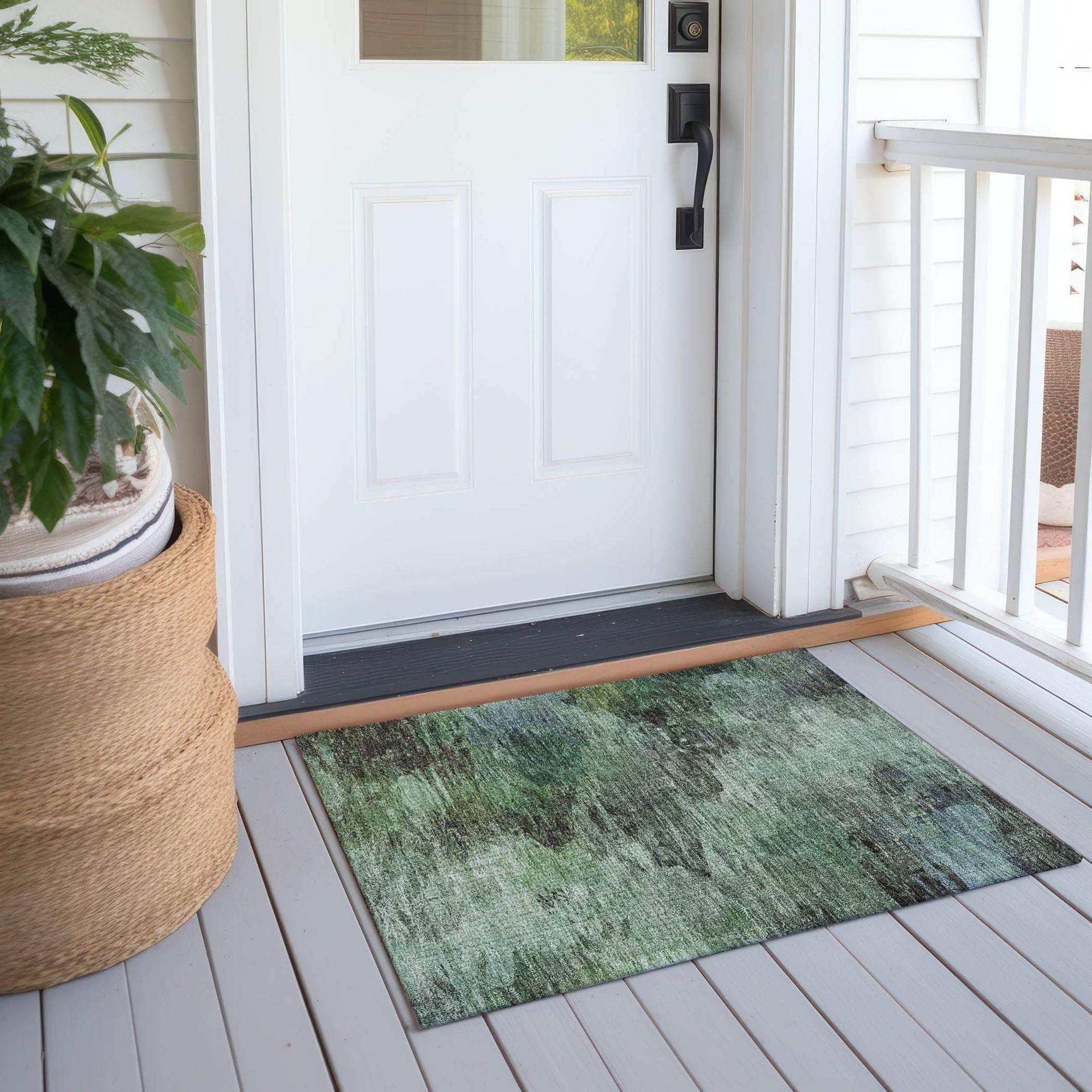 Machine Made ACN592 Green Rugs
