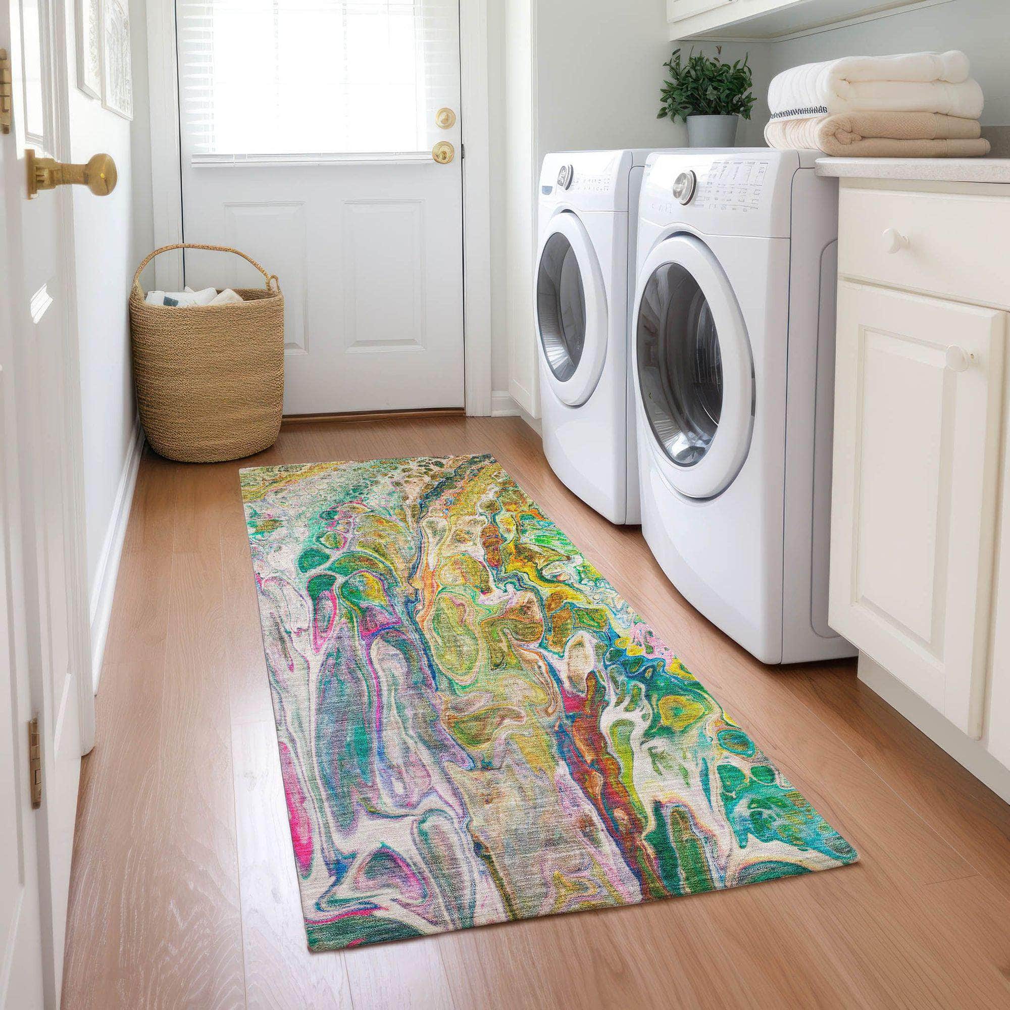 Machine Made ACN602 Green Rugs