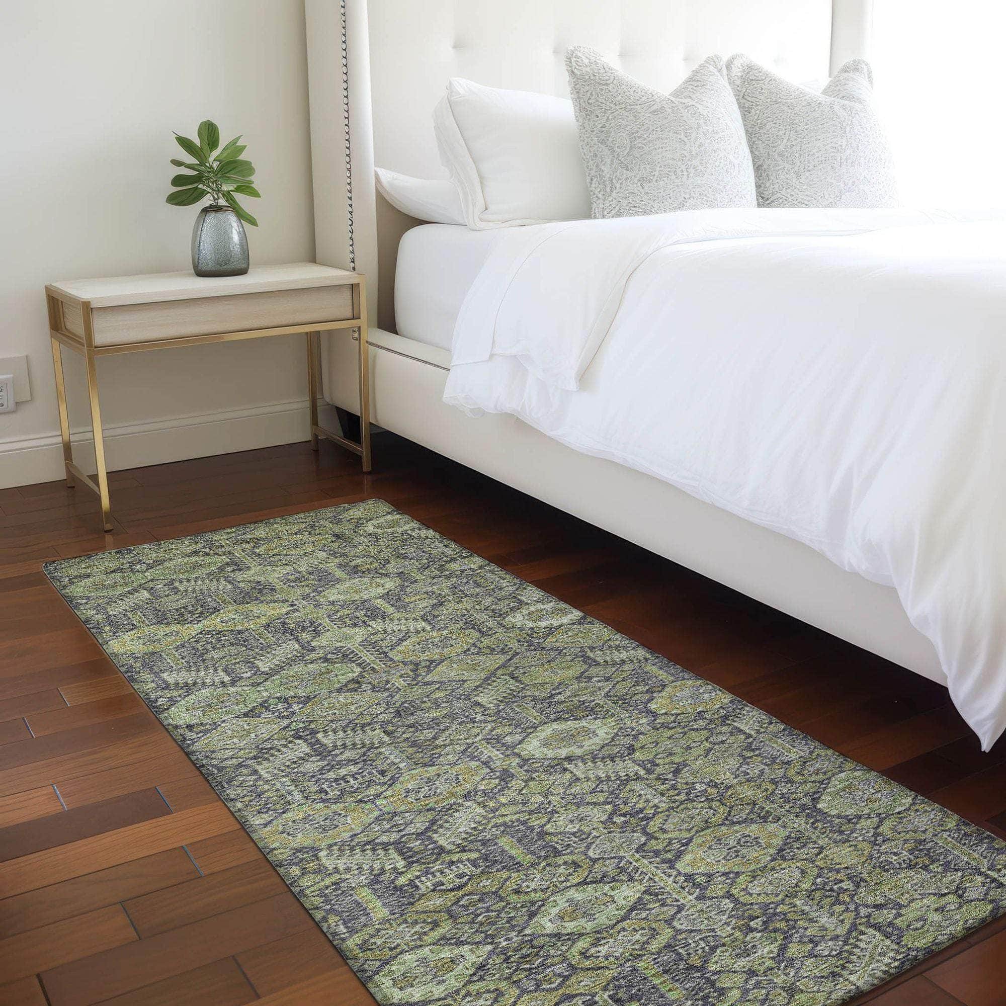 Machine Made ACN574 Green Rugs