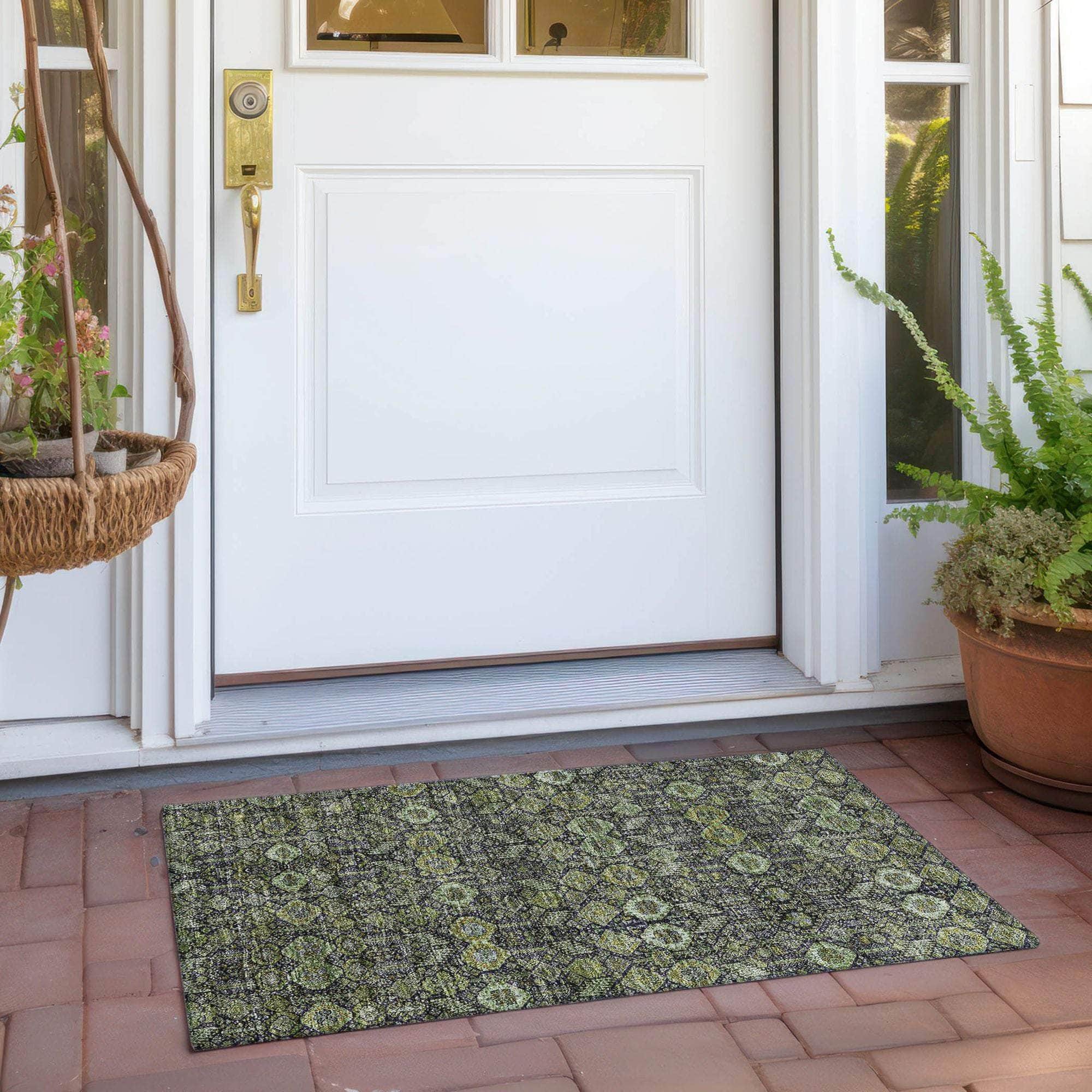 Machine Made ACN574 Green Rugs