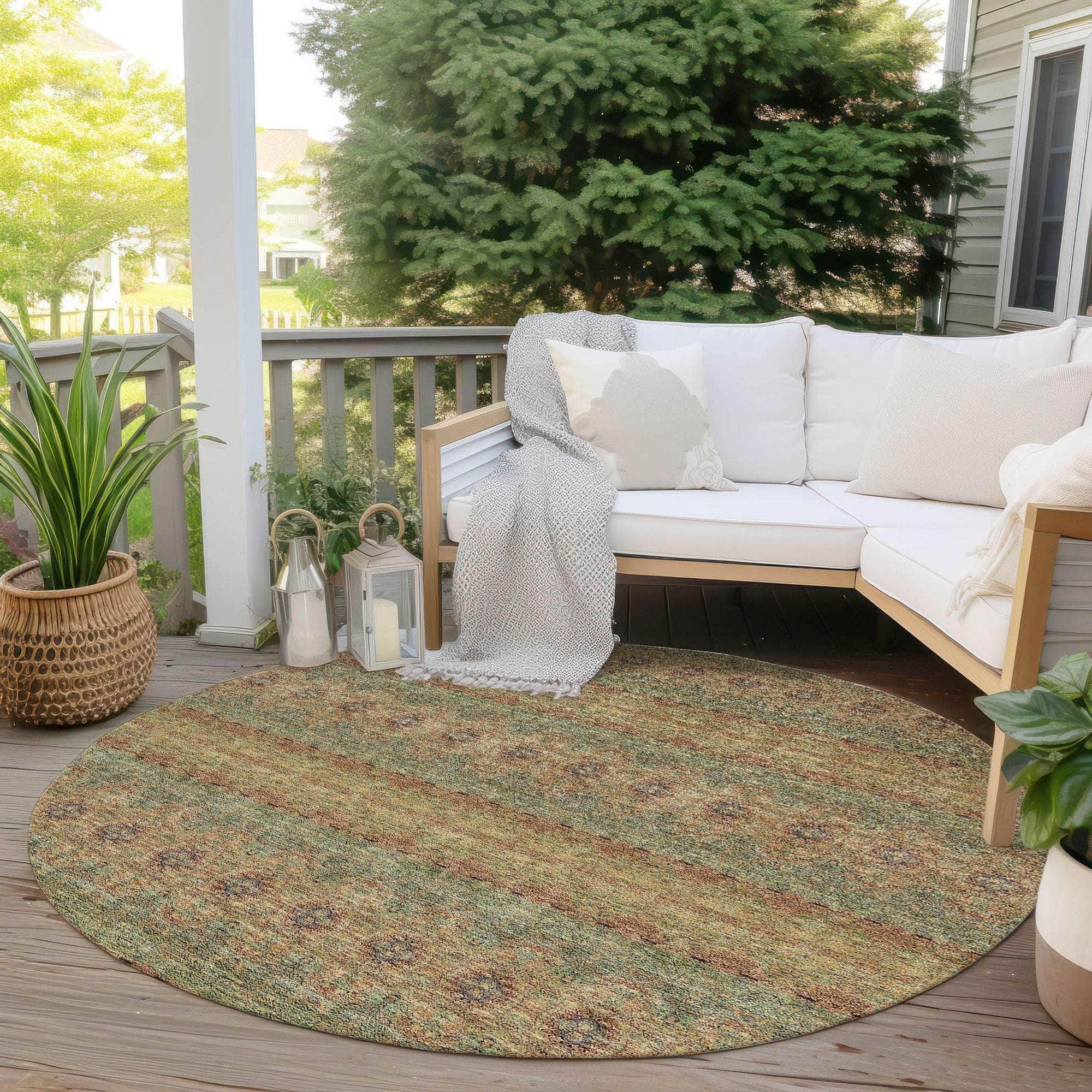 Machine Made ACN615 Green Rugs