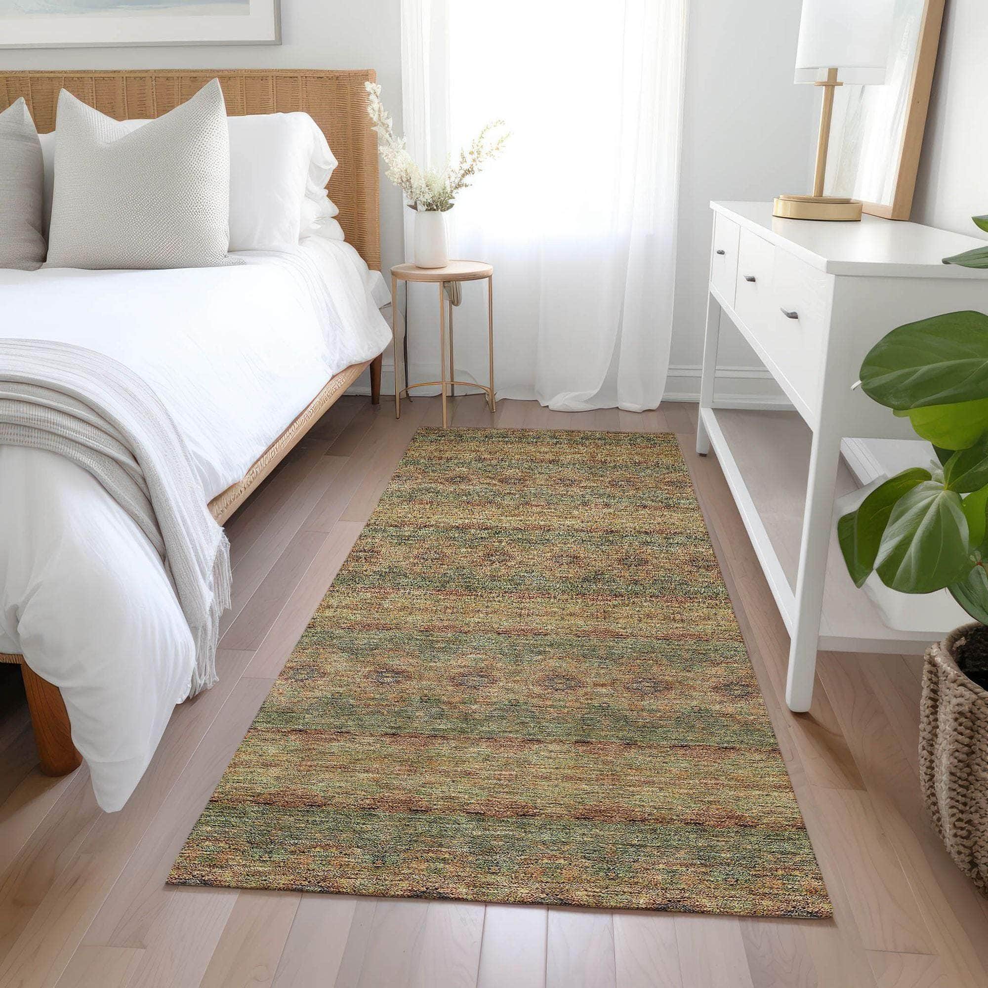 Machine Made ACN615 Green Rugs