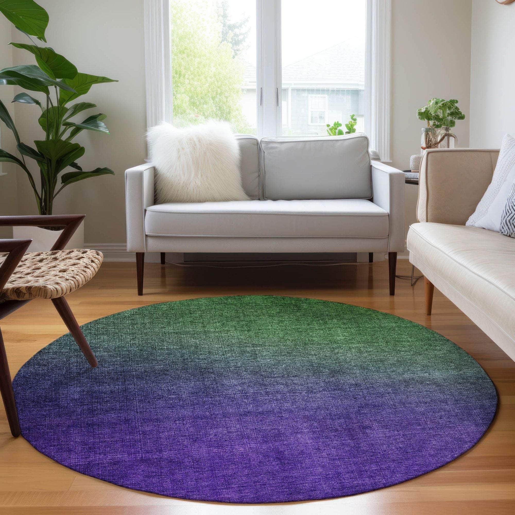 Machine Made ACN587 Green Rugs