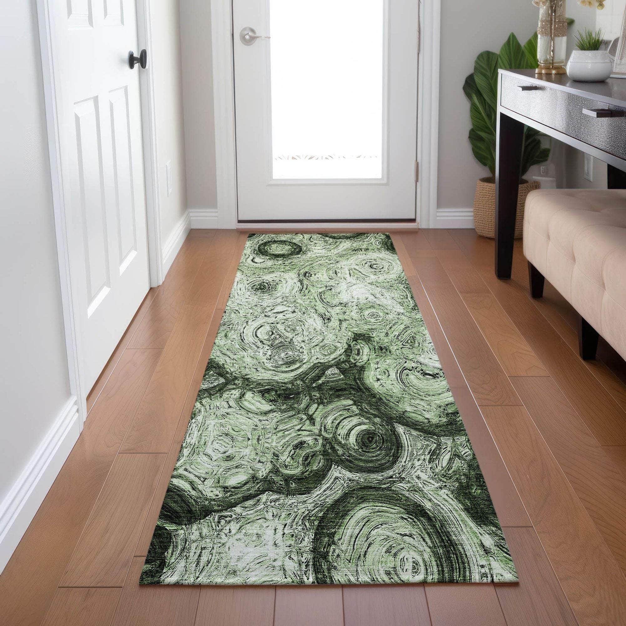Machine Made ACN579 Green Rugs