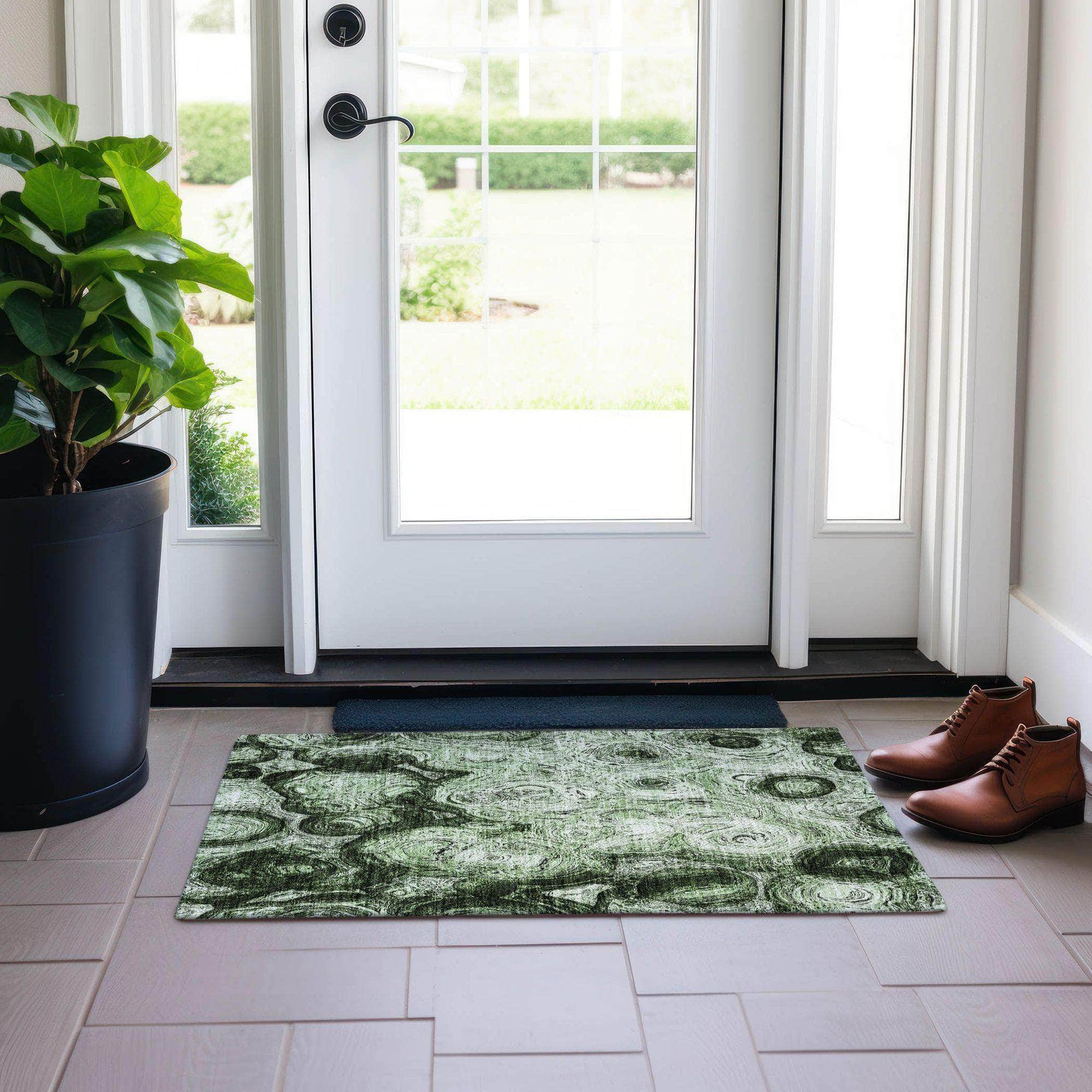 Machine Made ACN579 Green Rugs