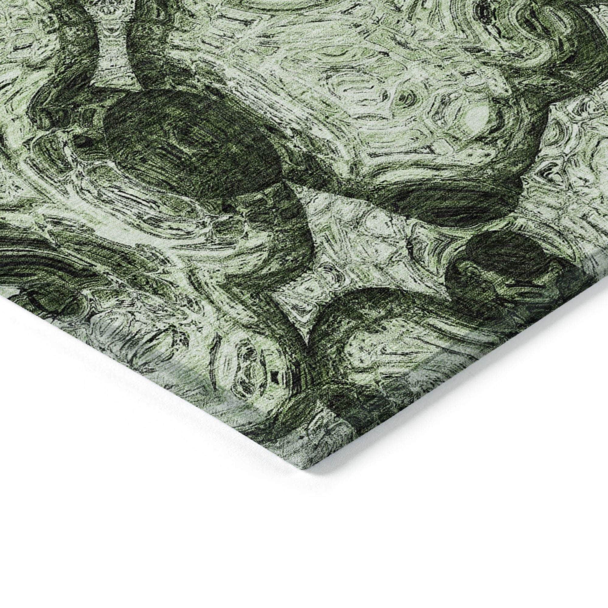Machine Made ACN579 Green Rugs