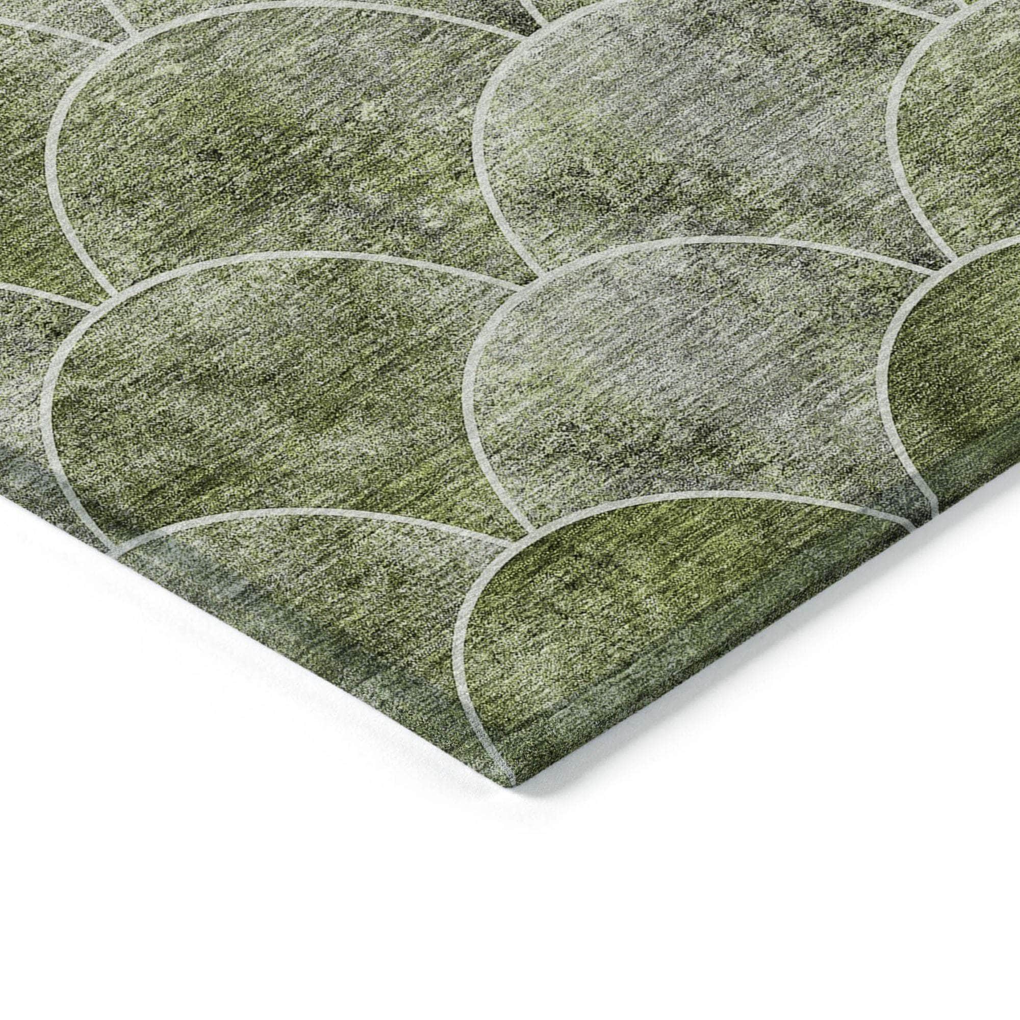 Machine Made ACN594 Green Rugs