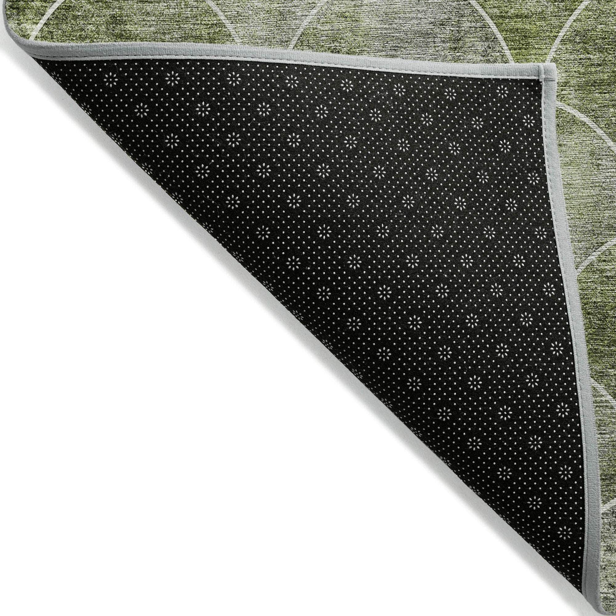 Machine Made ACN594 Green Rugs