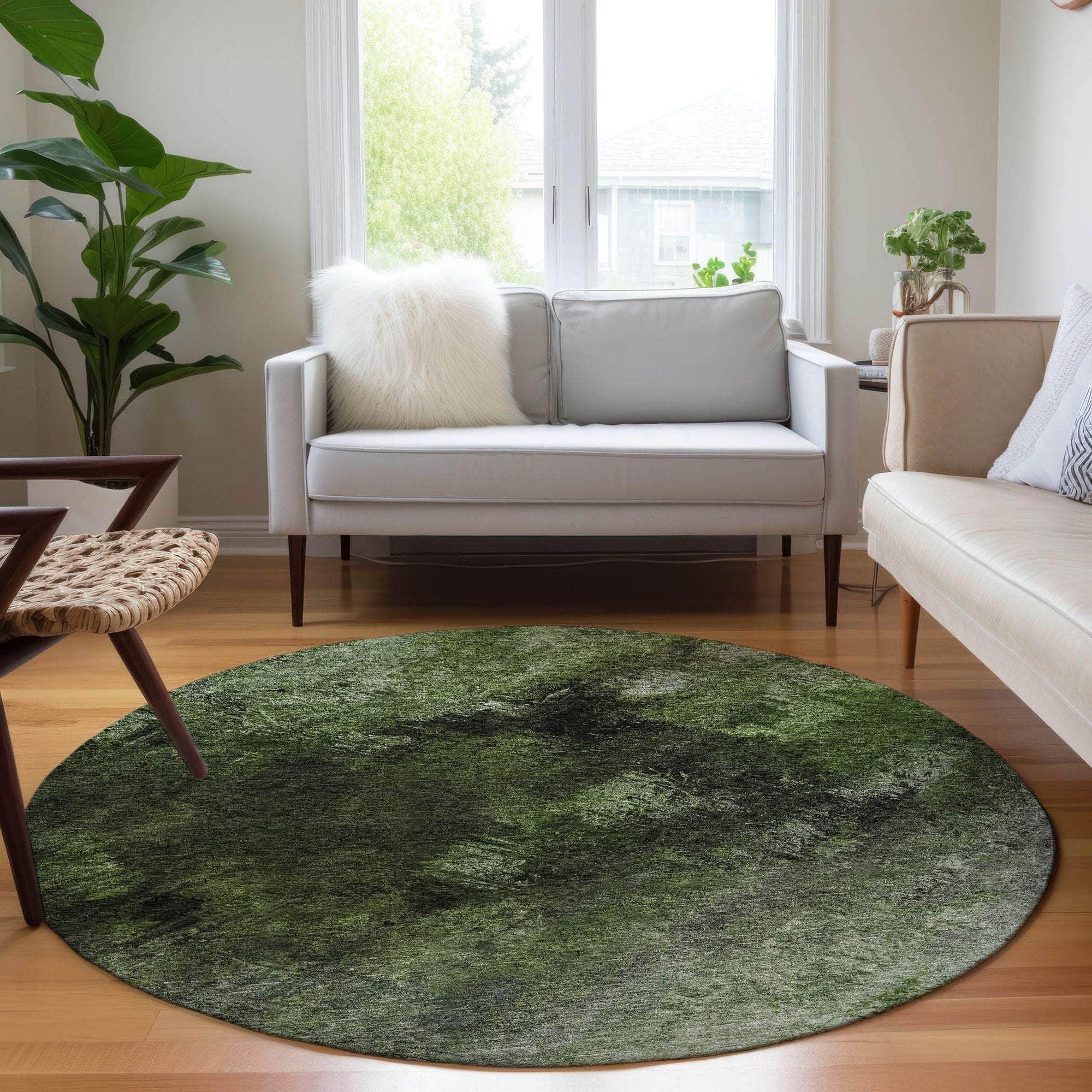 Machine Made ACN590 Green Rugs