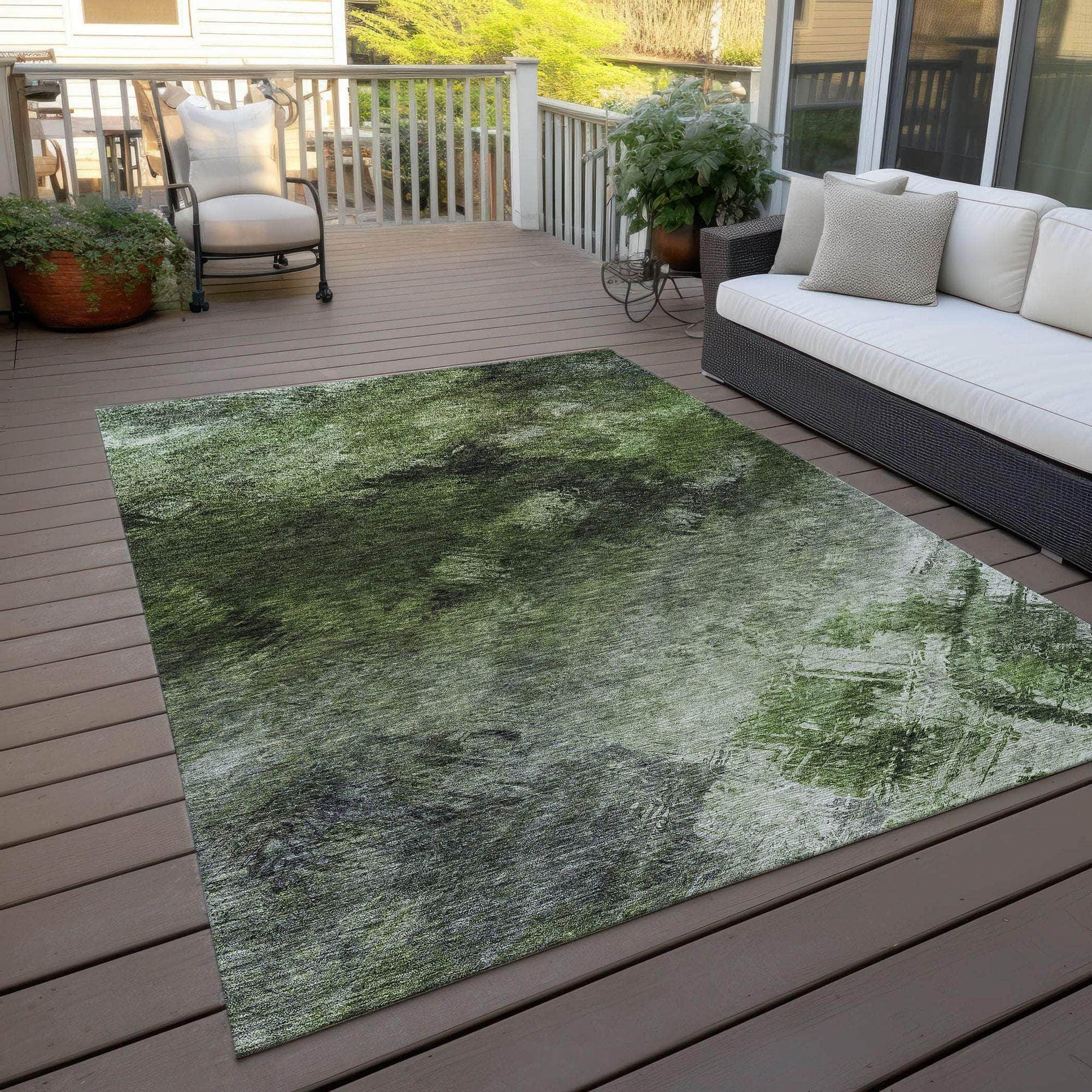 Machine Made ACN590 Green Rugs