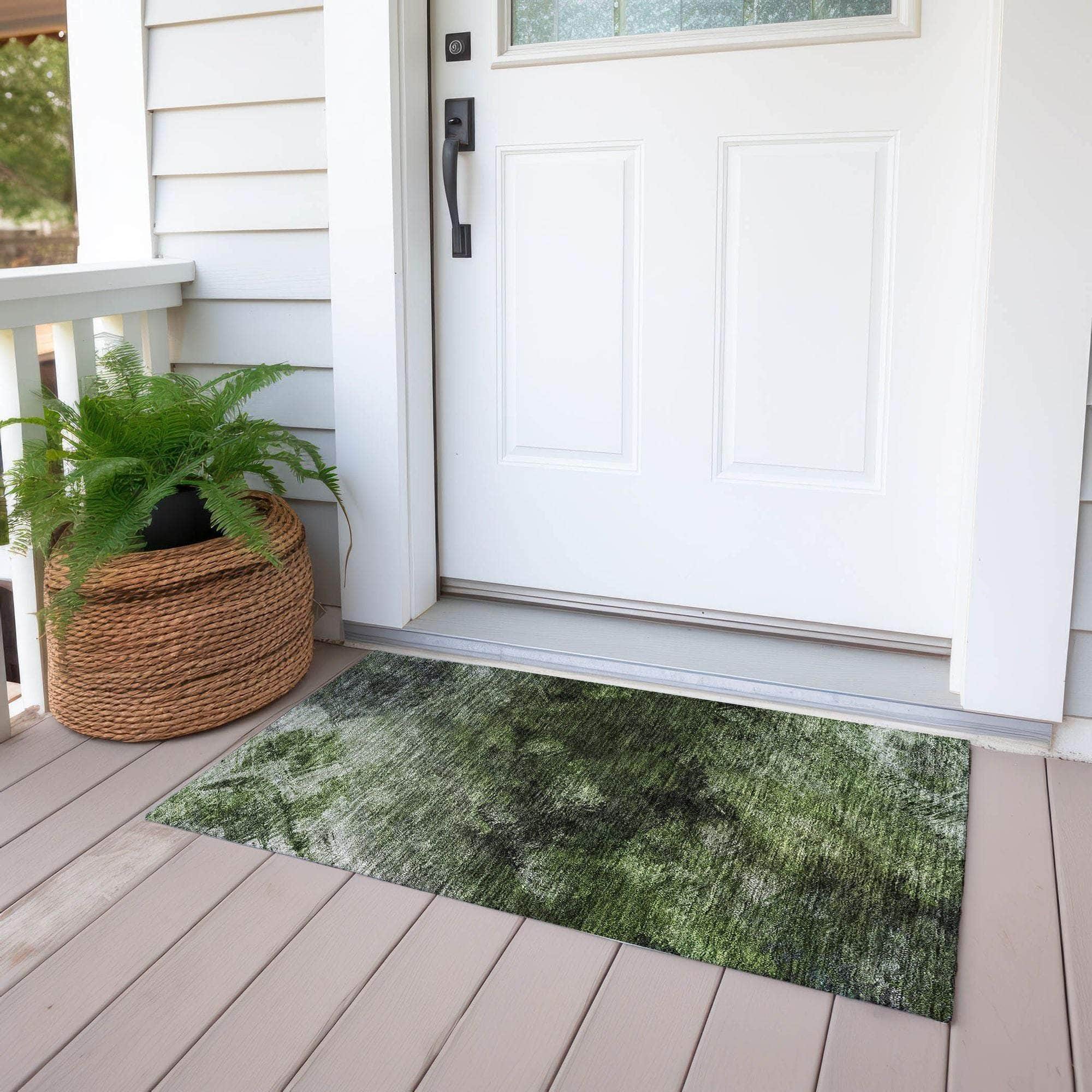 Machine Made ACN590 Green Rugs