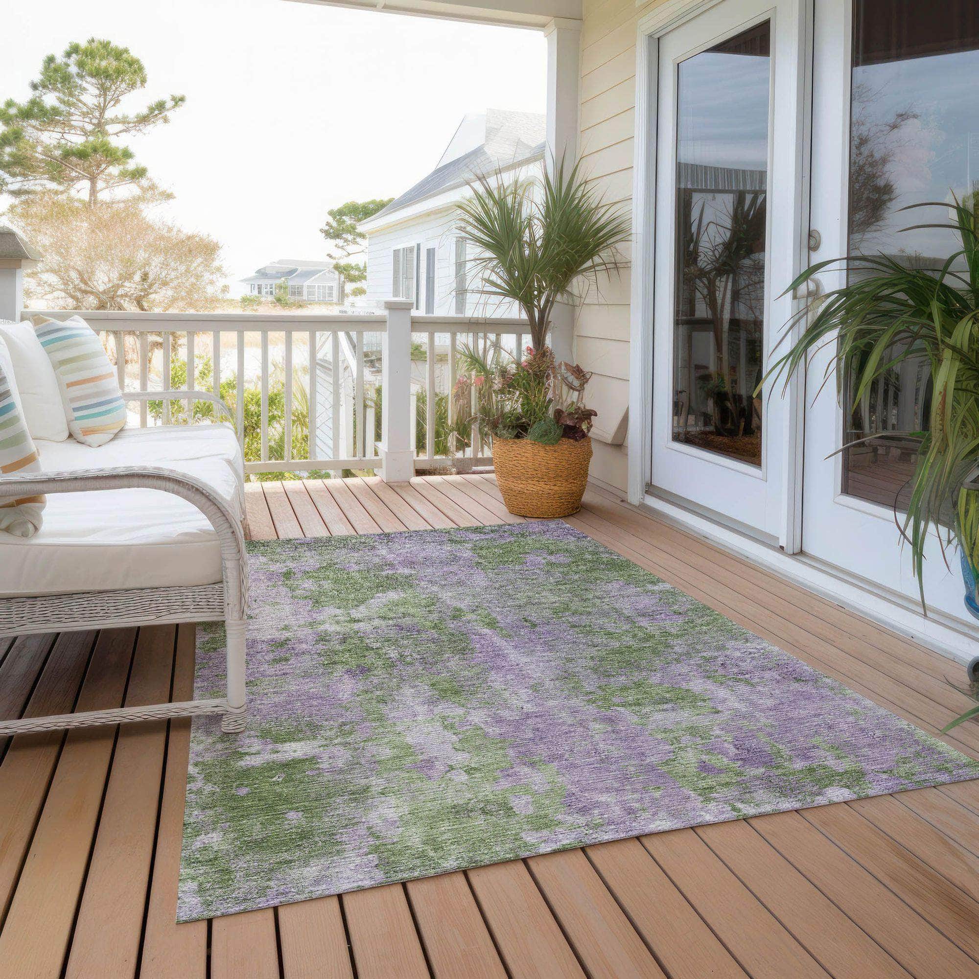 Machine Made ACN573 Green Rugs