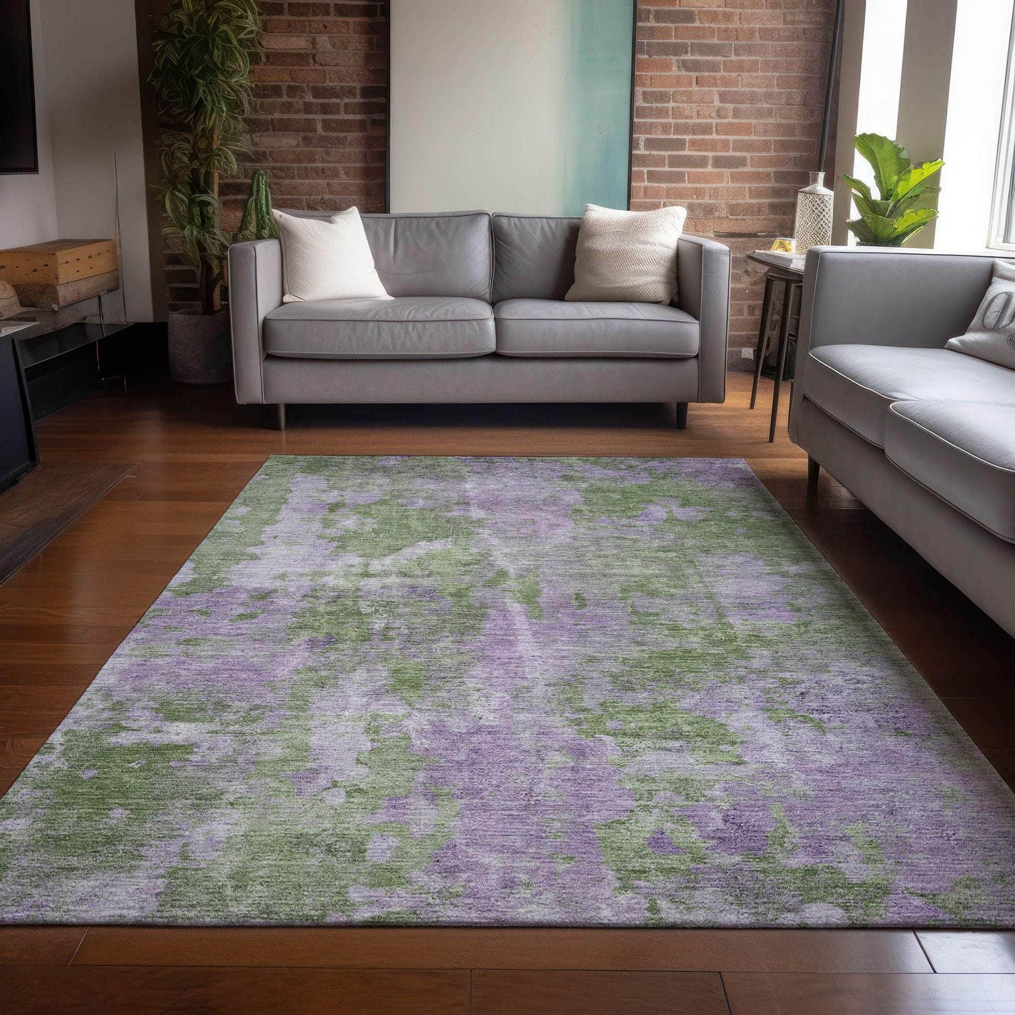 Machine Made ACN573 Green Rugs