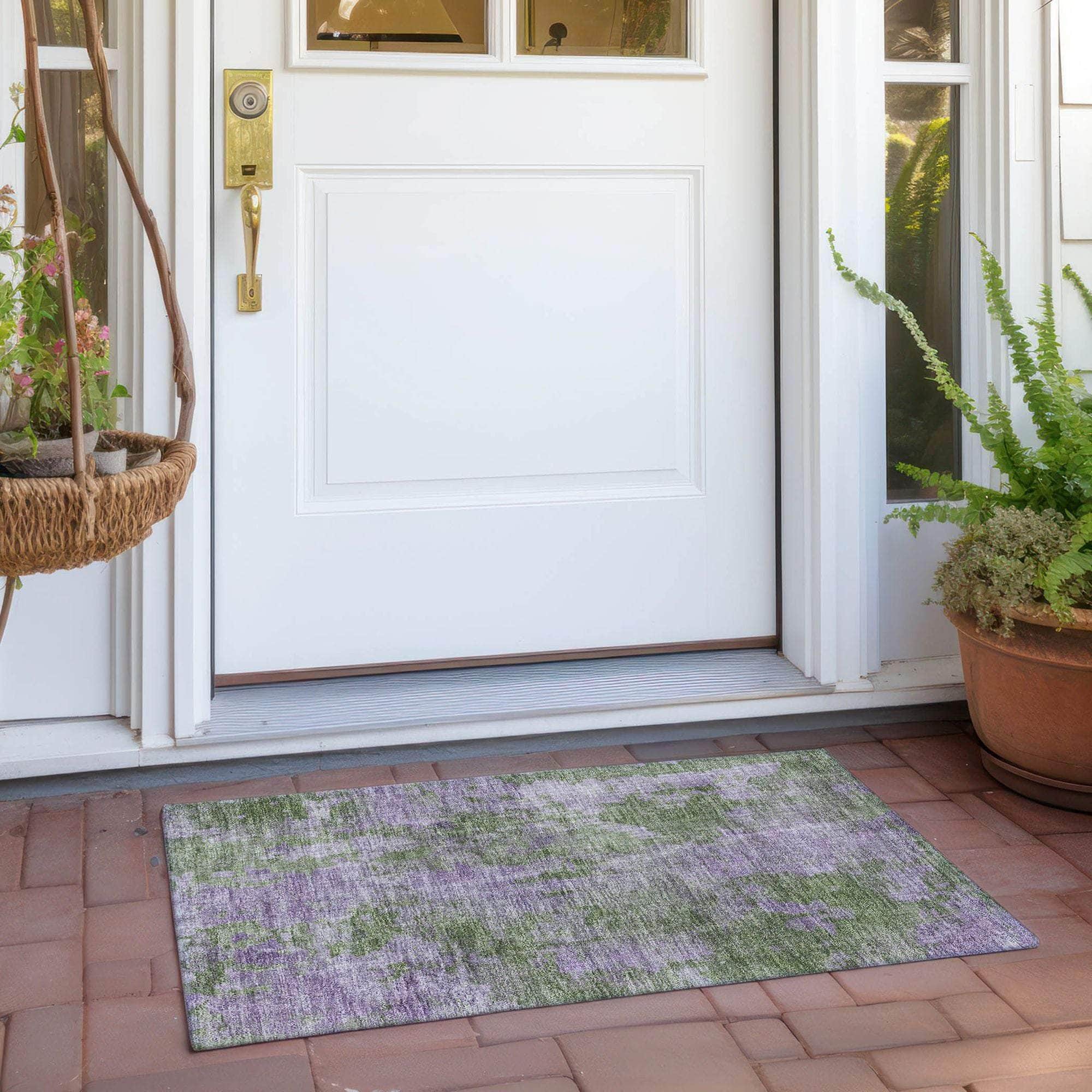 Machine Made ACN573 Green Rugs