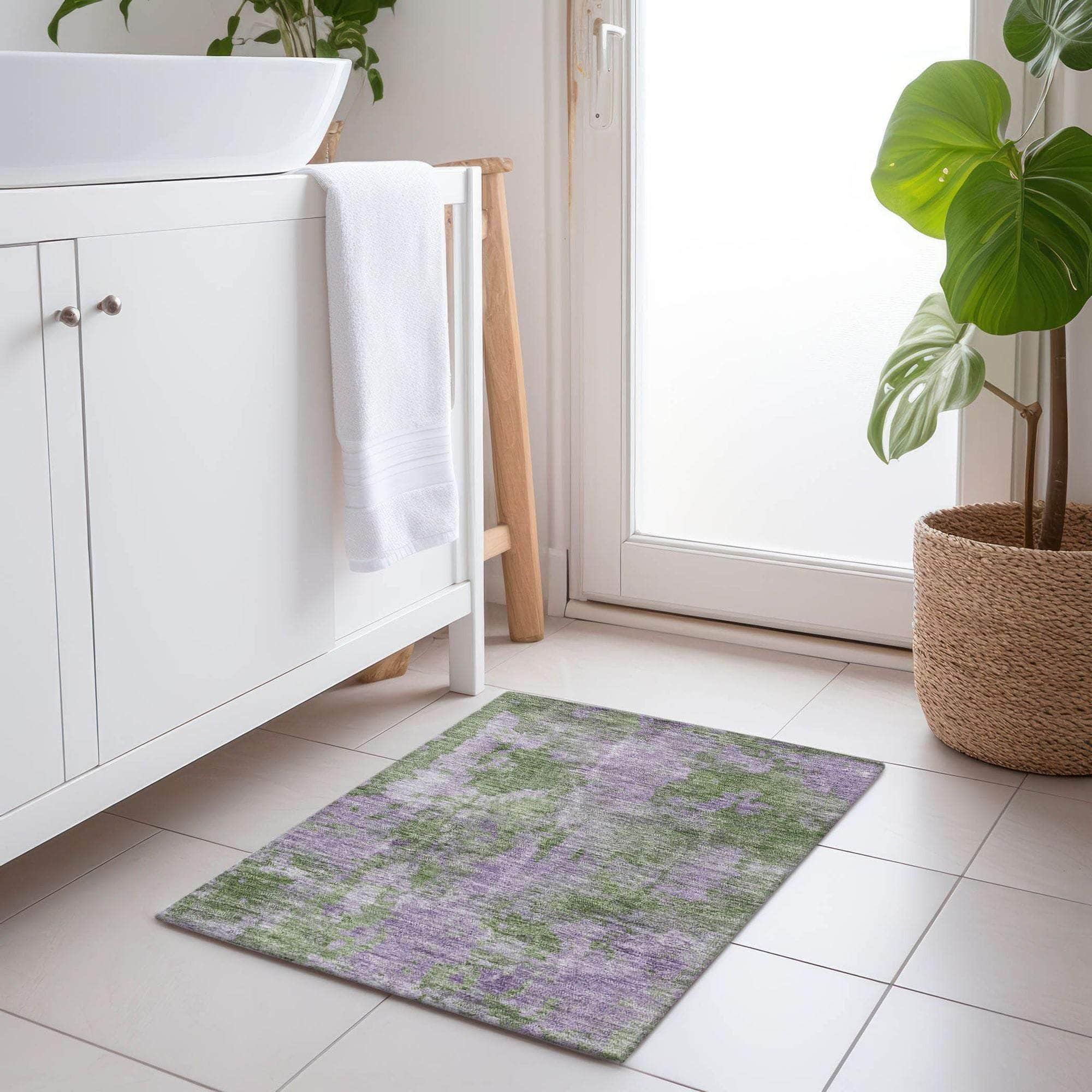 Machine Made ACN573 Green Rugs