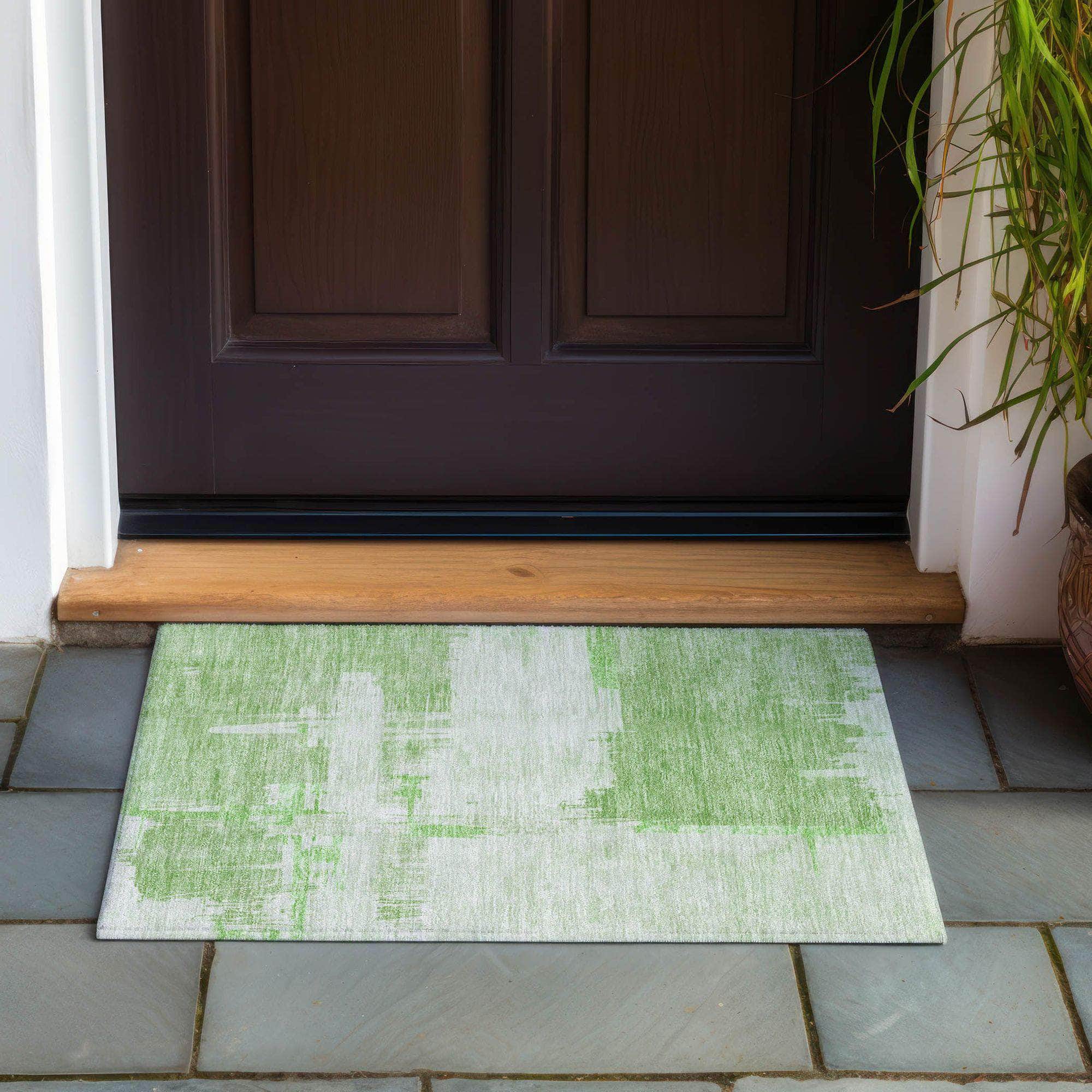 Machine Made ACN624 Green Rugs