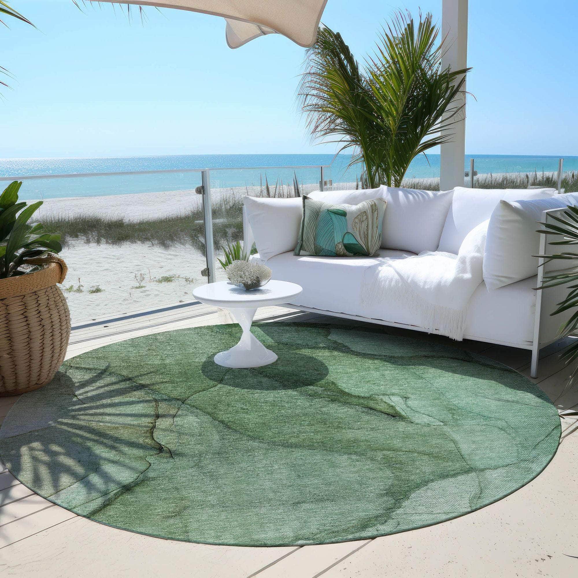 Machine Made ACN607 Green Rugs