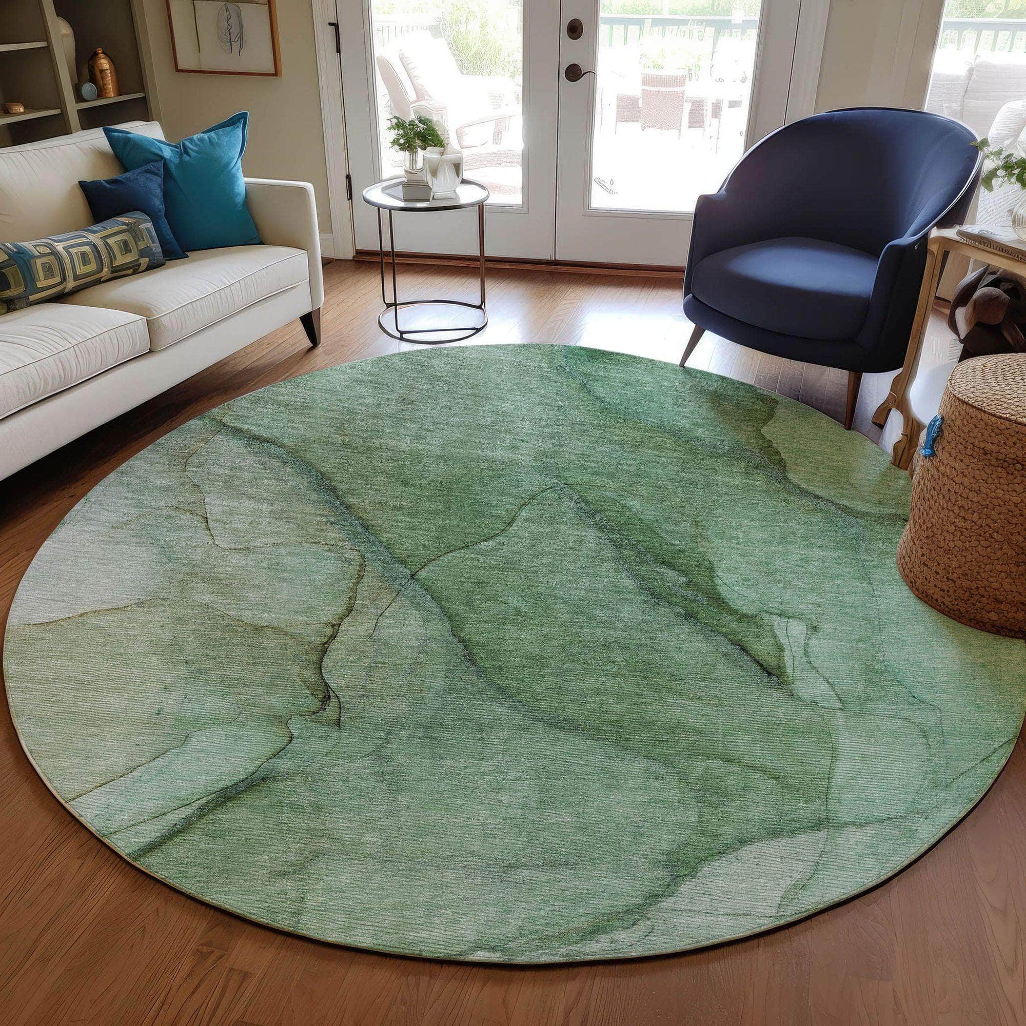 Machine Made ACN607 Green Rugs