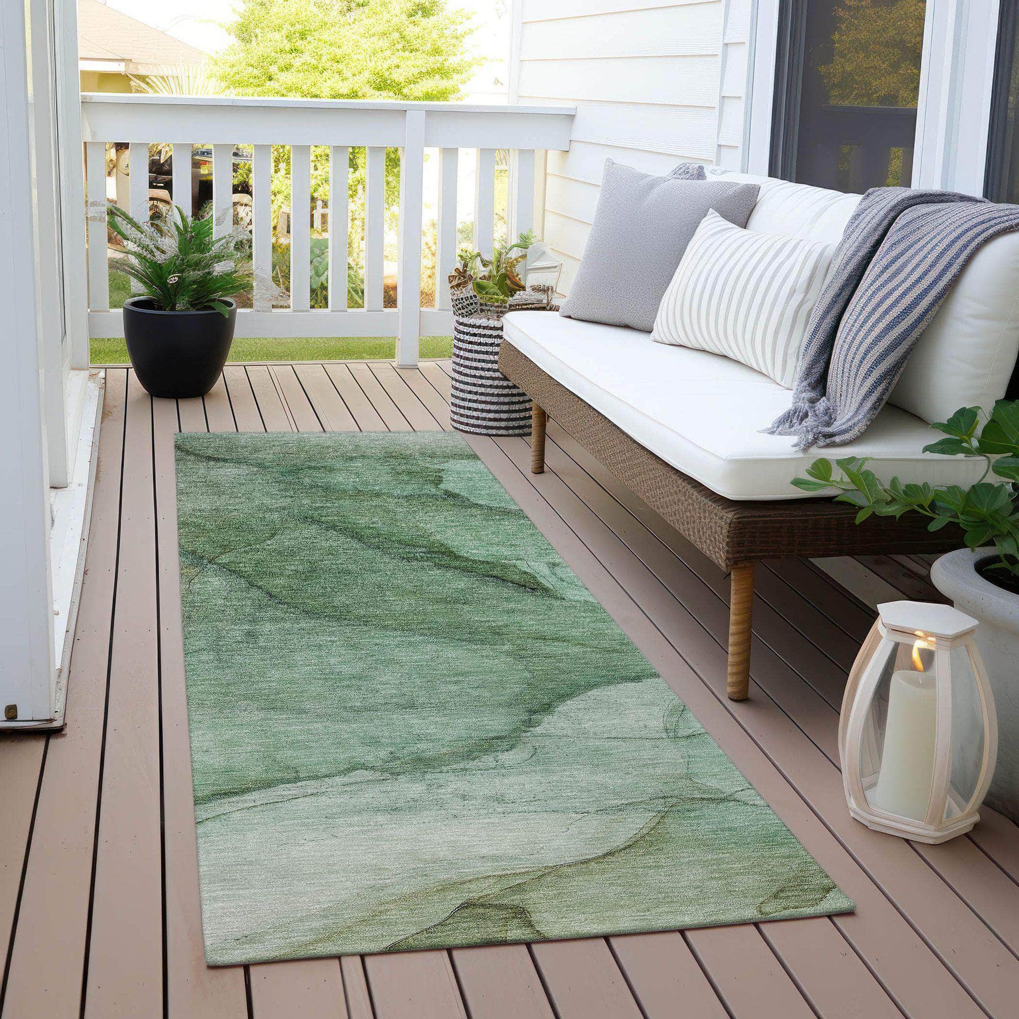 Machine Made ACN607 Green Rugs