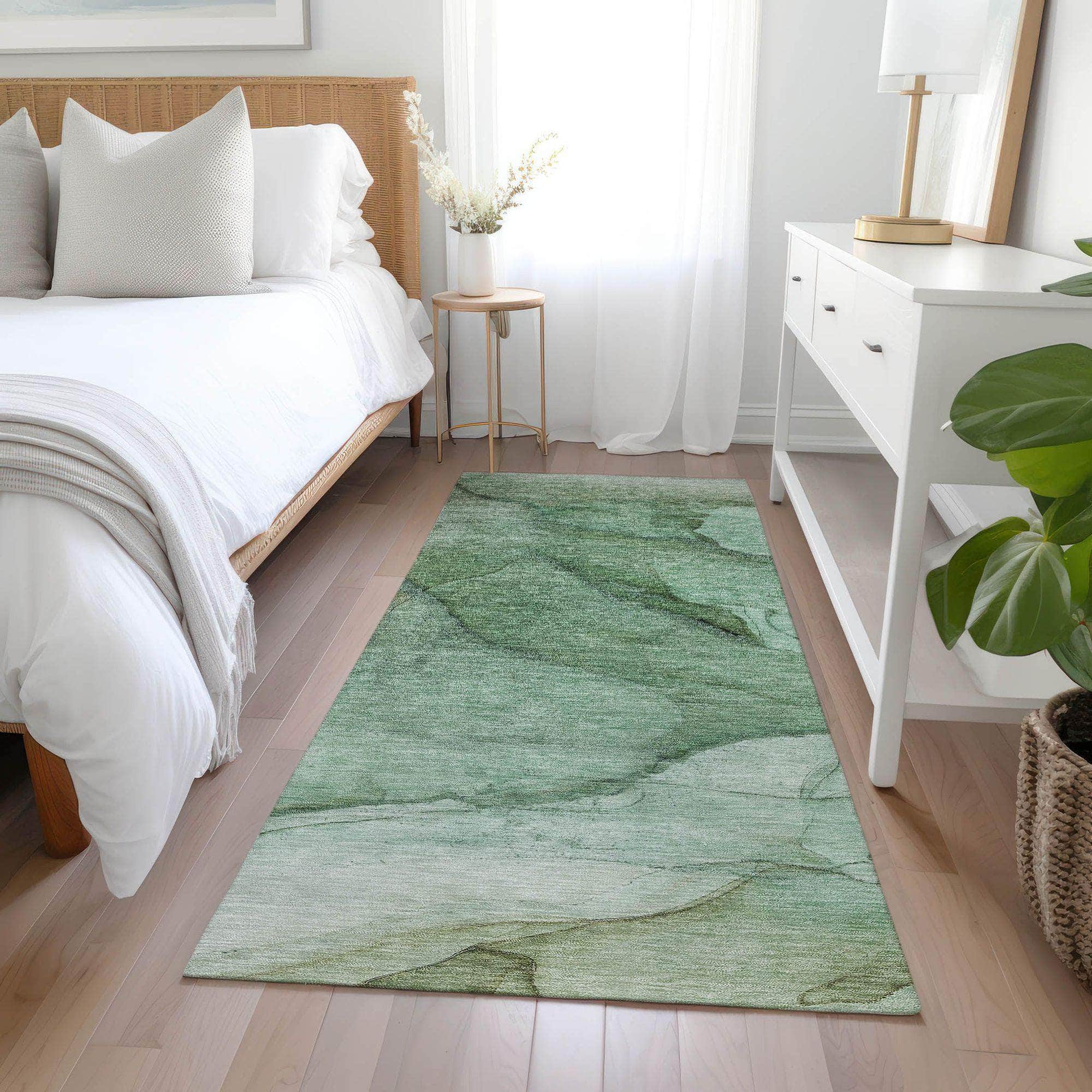Machine Made ACN607 Green Rugs