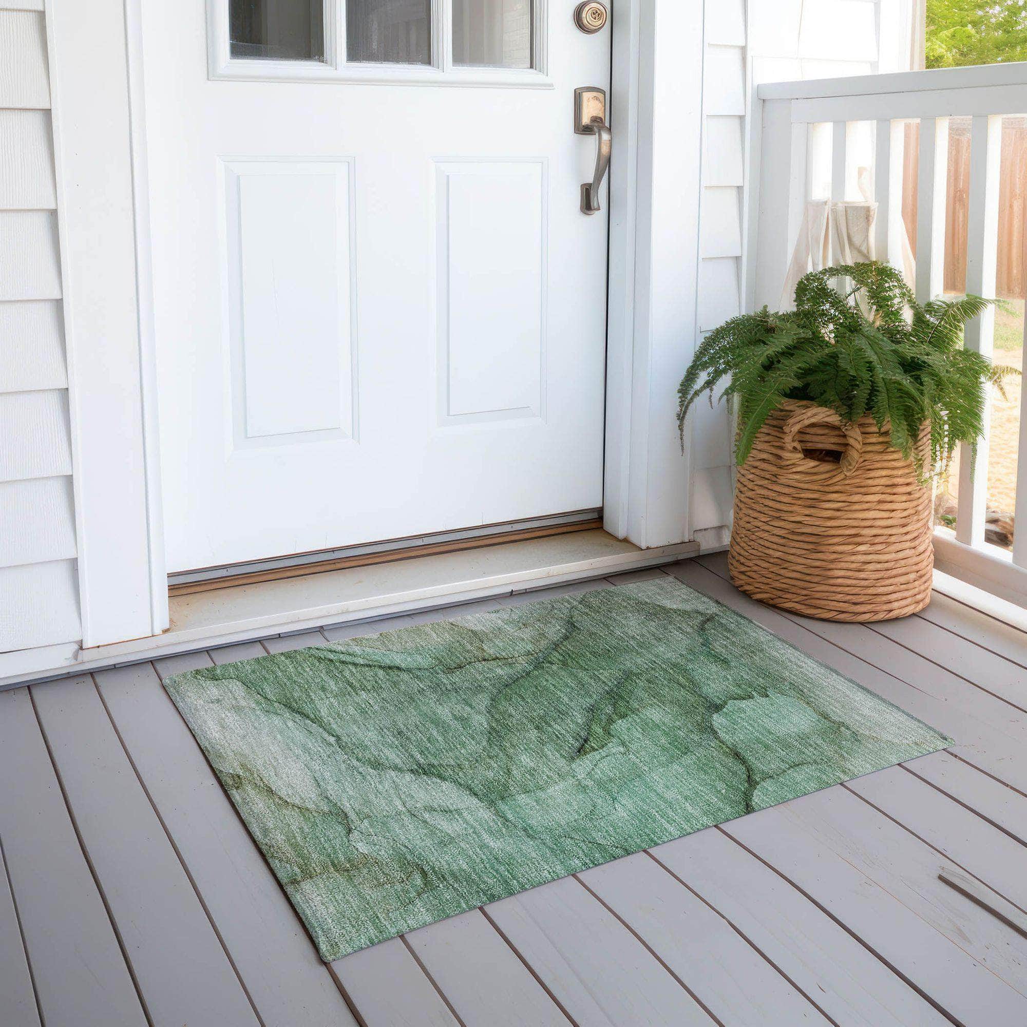 Machine Made ACN607 Green Rugs