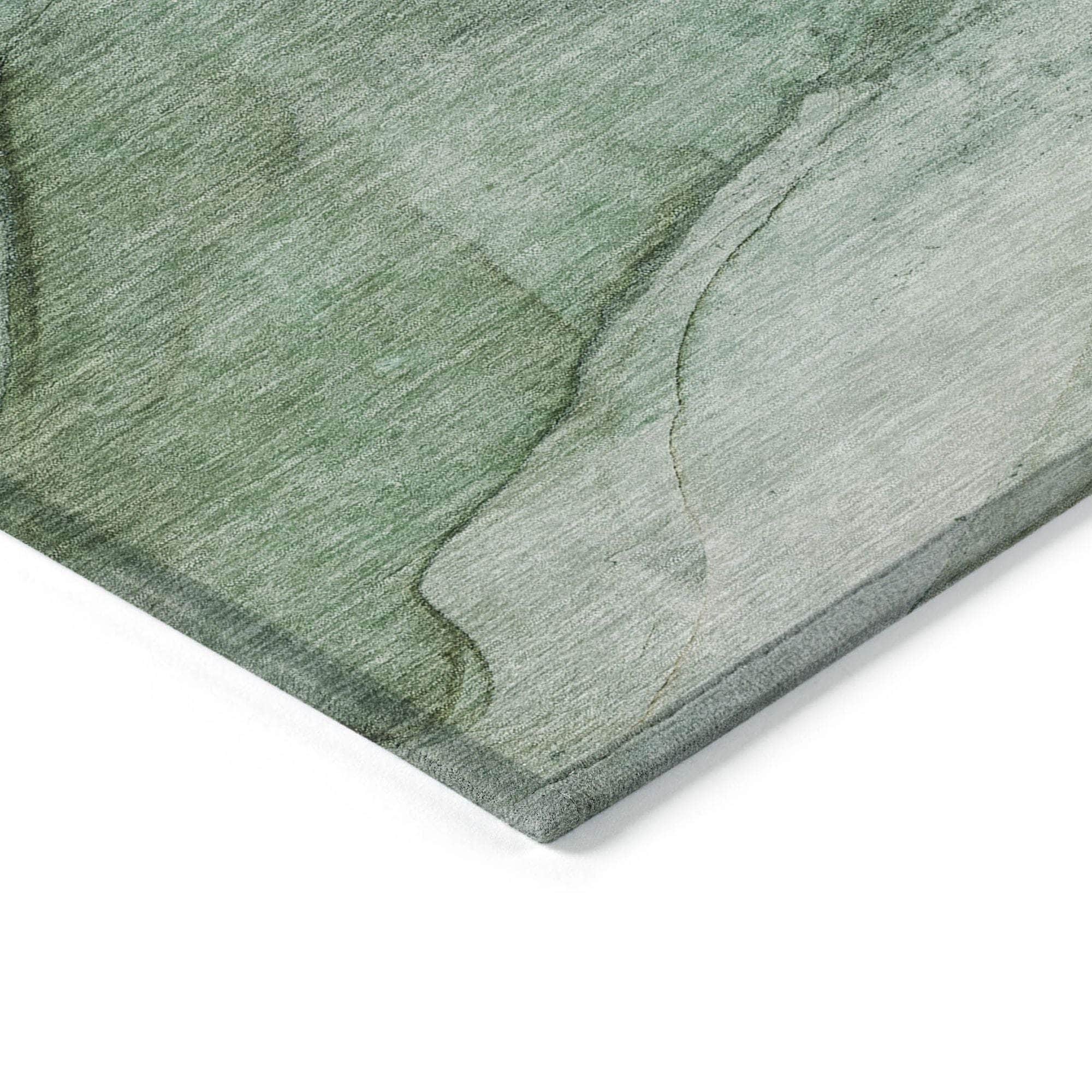 Machine Made ACN607 Green Rugs