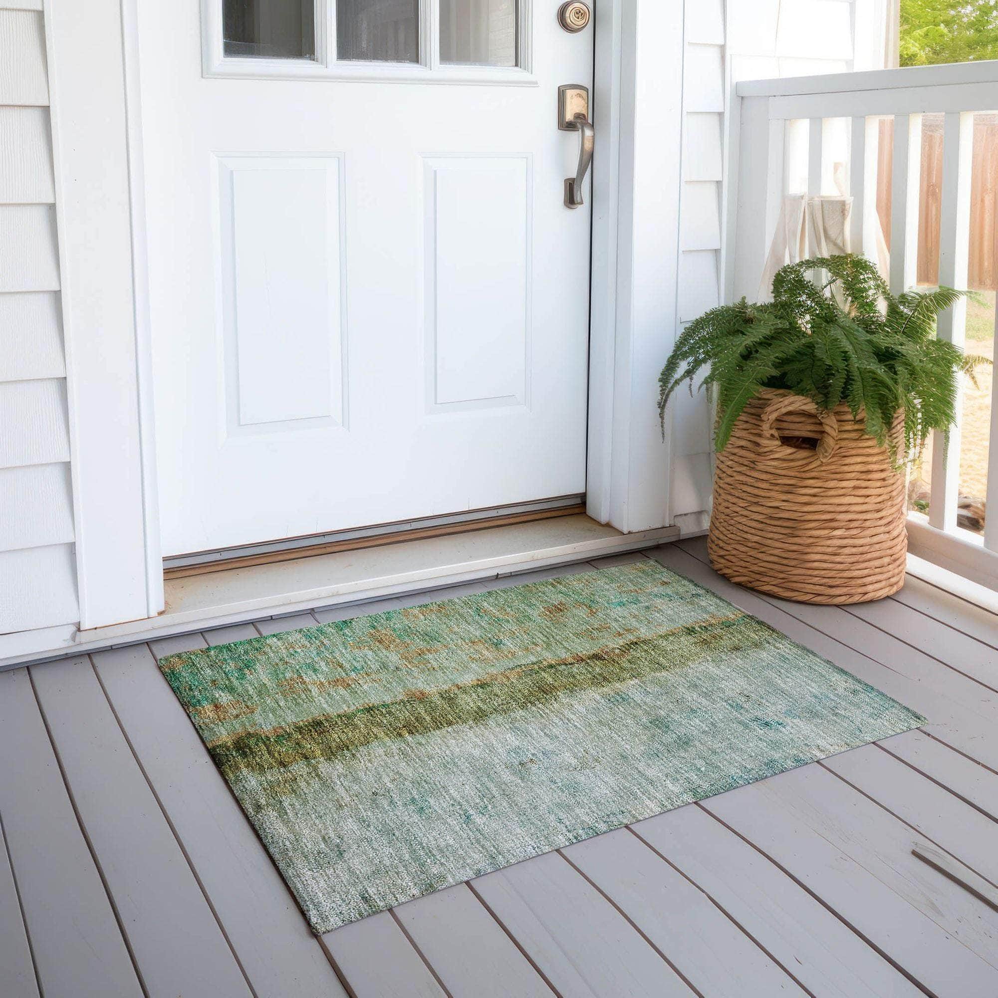 Machine Made ACN605 Green Rugs