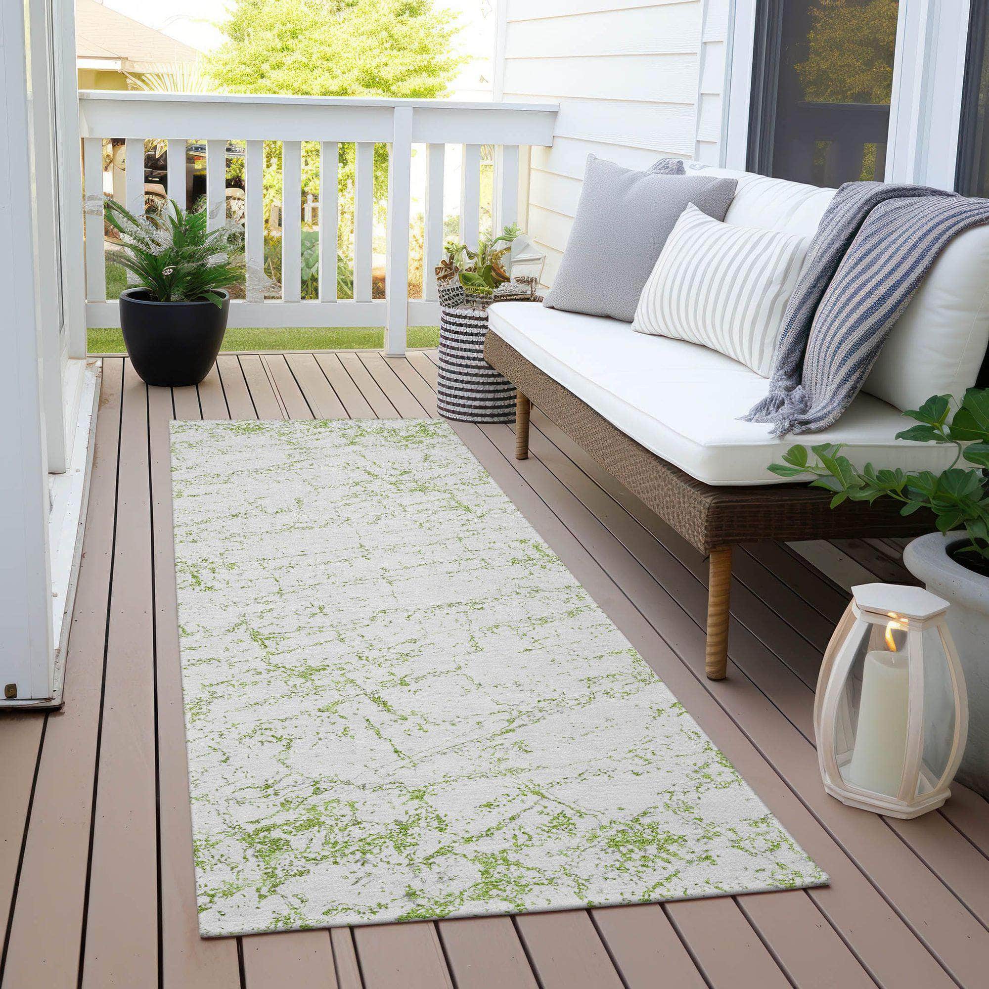 Machine Made ACN606 Green Rugs