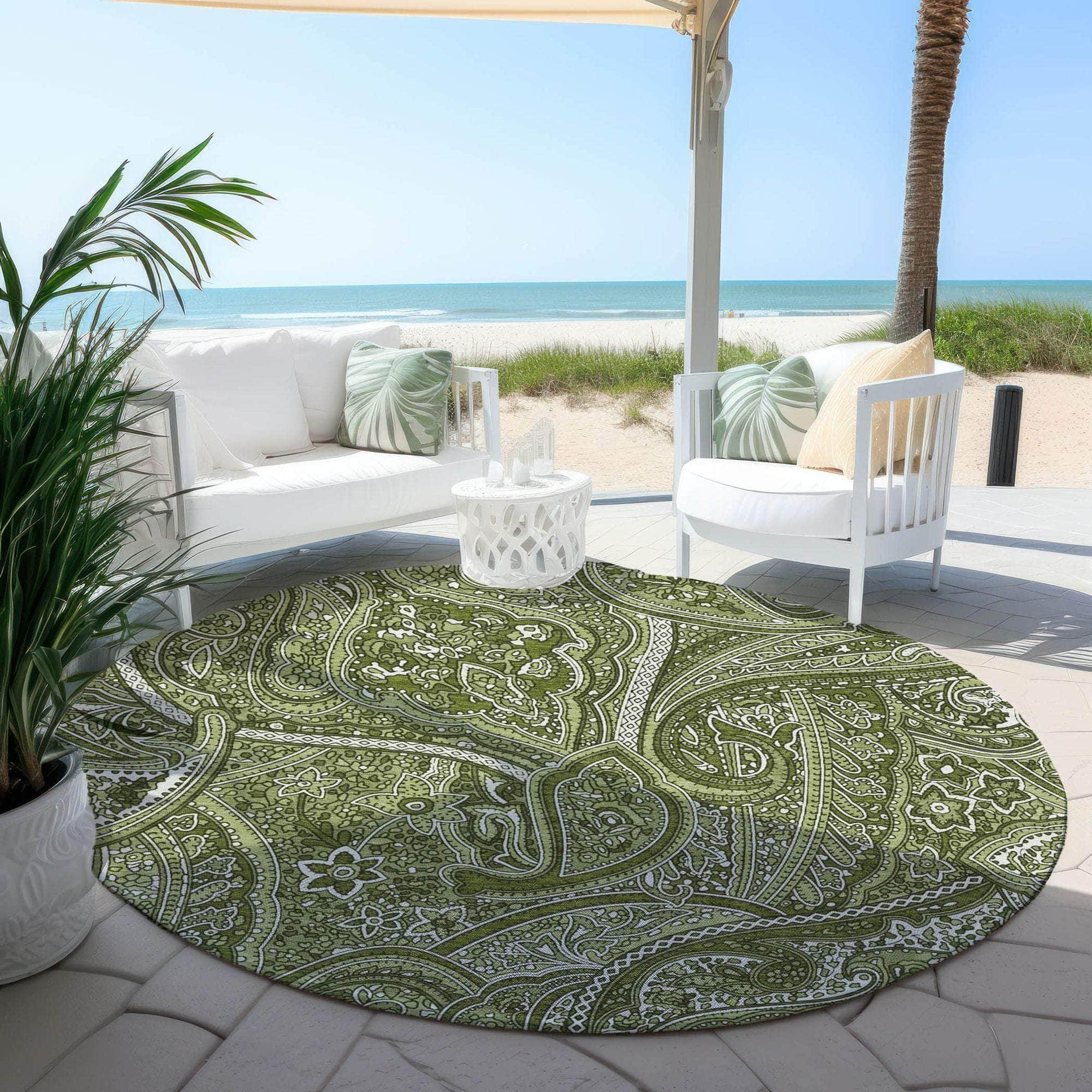 Machine Made ACN623 Green Rugs
