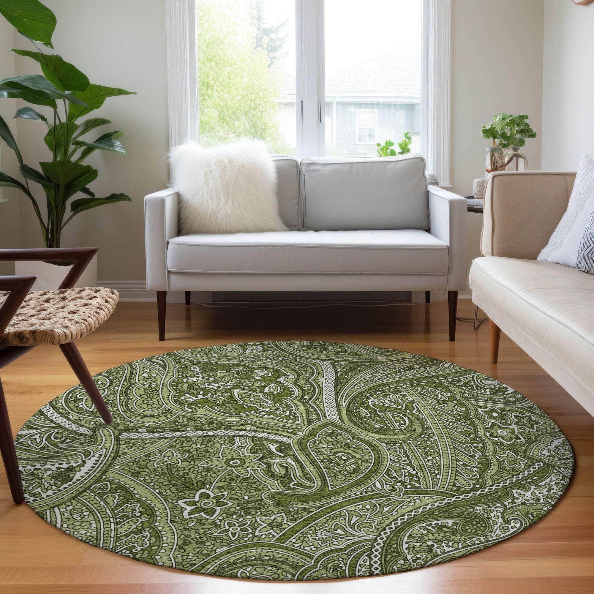 Machine Made ACN623 Green Rugs