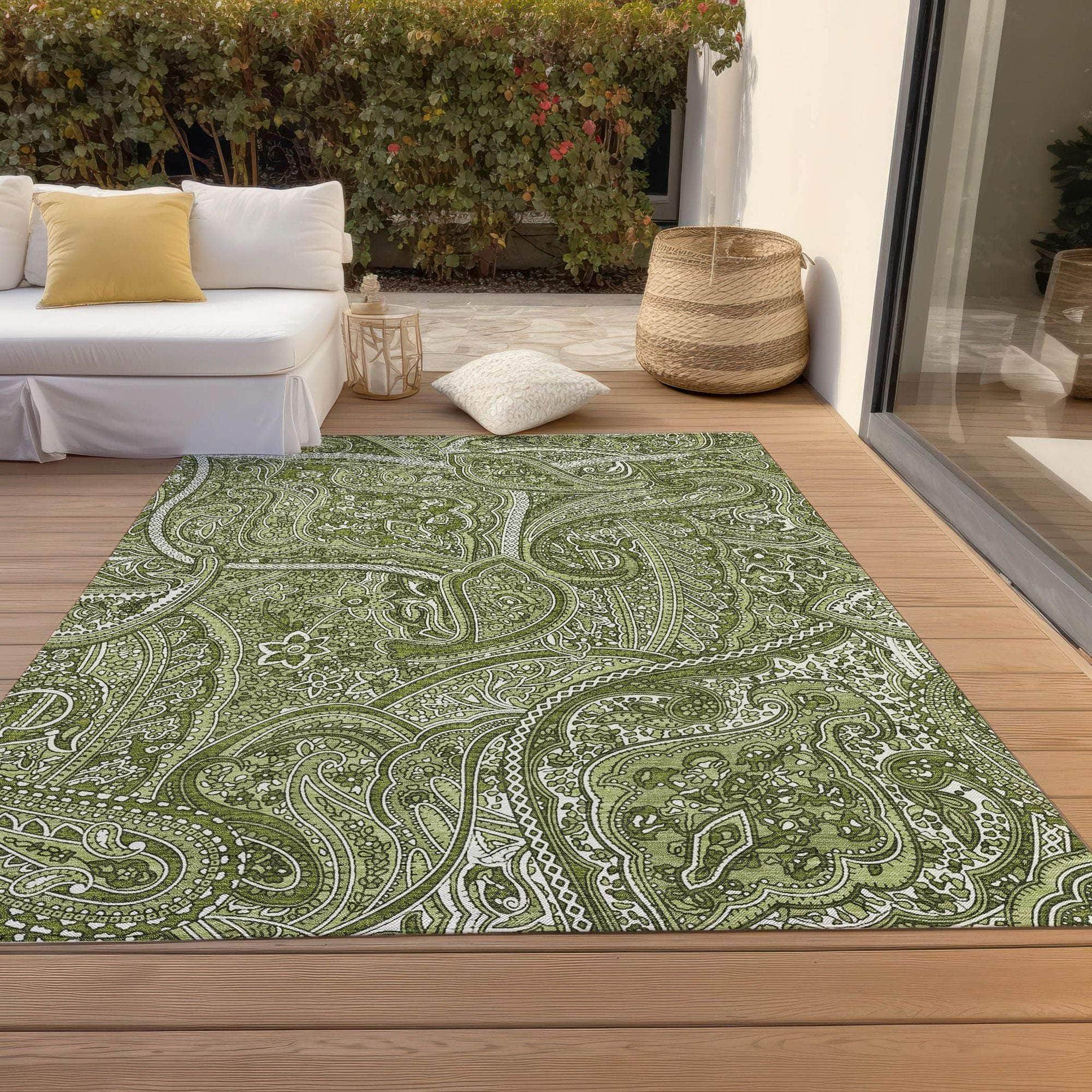 Machine Made ACN623 Green Rugs