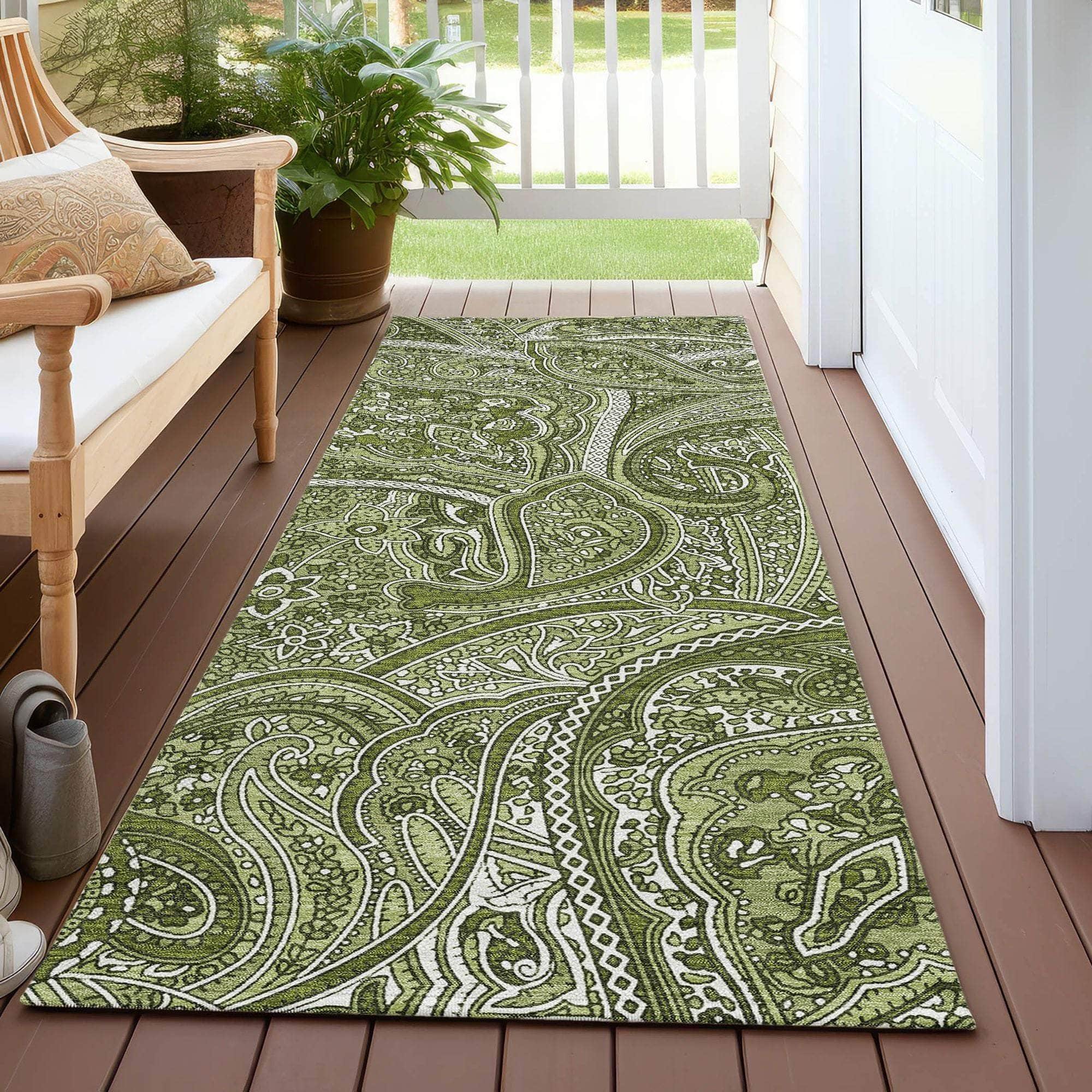 Machine Made ACN623 Green Rugs