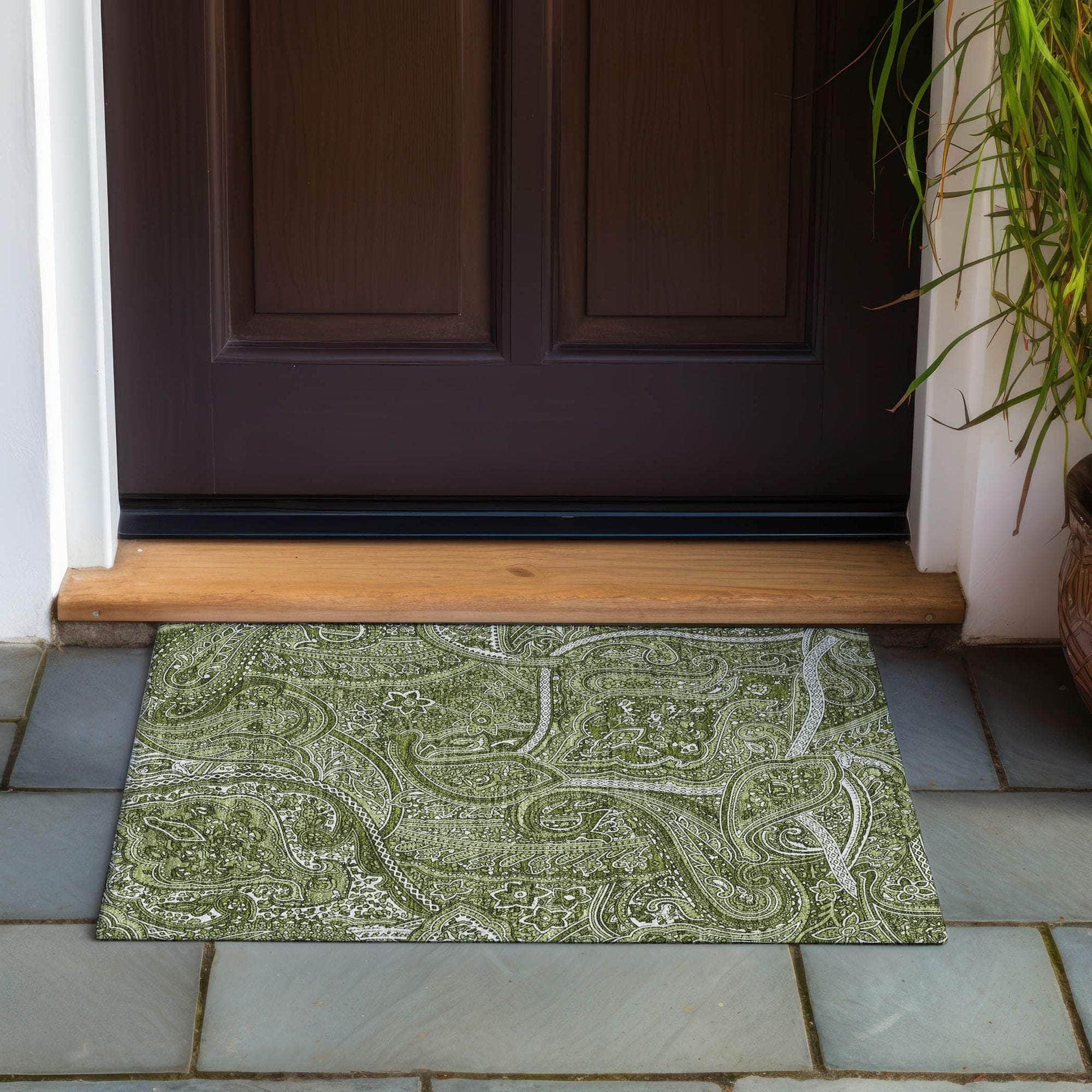 Machine Made ACN623 Green Rugs