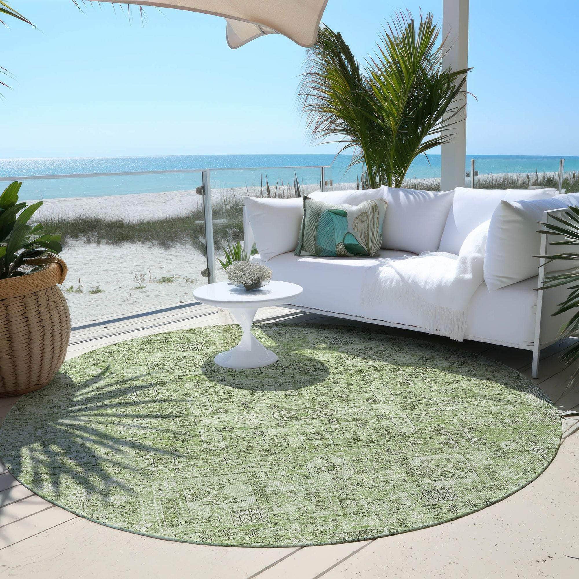 Machine Made ACN611 Green Rugs