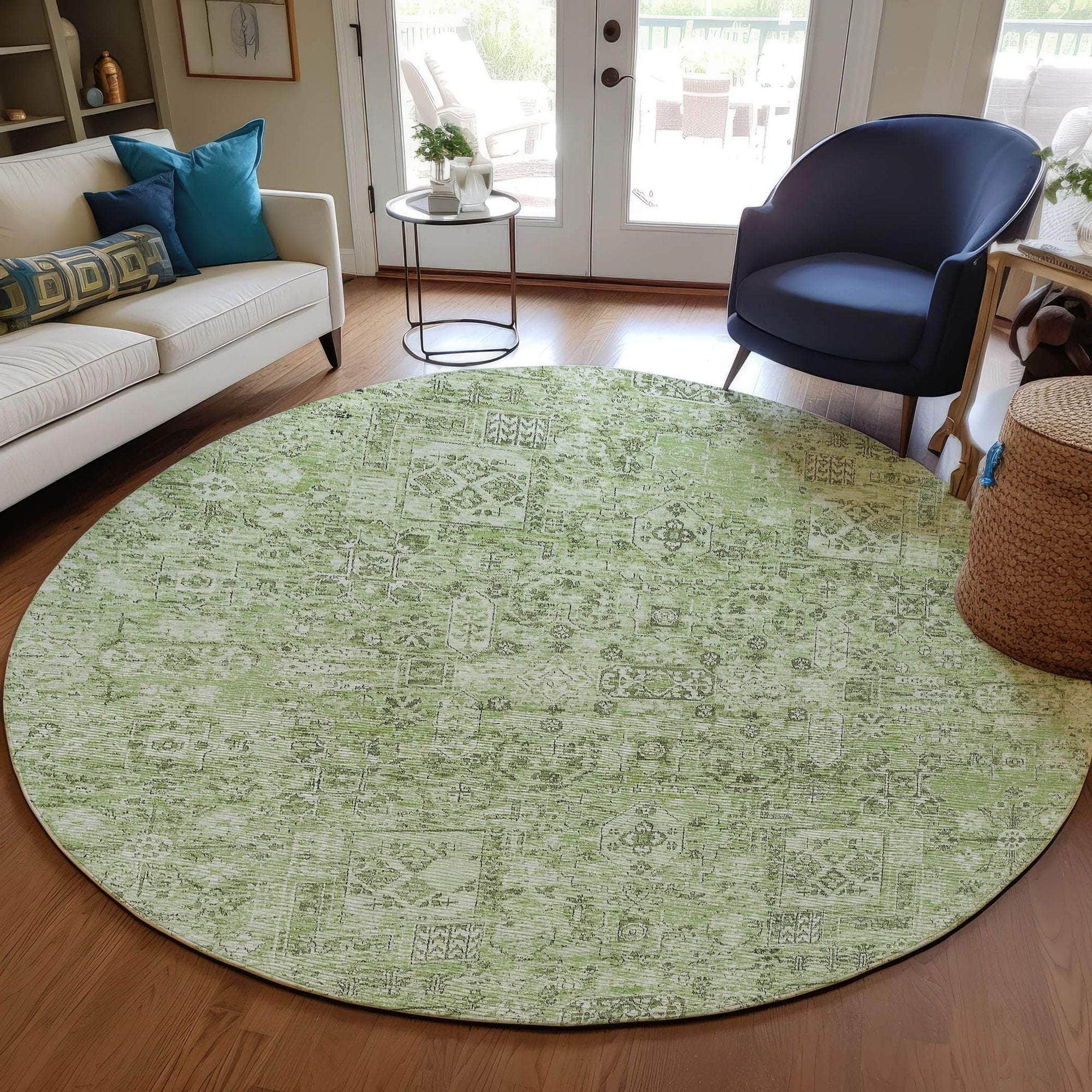 Machine Made ACN611 Green Rugs